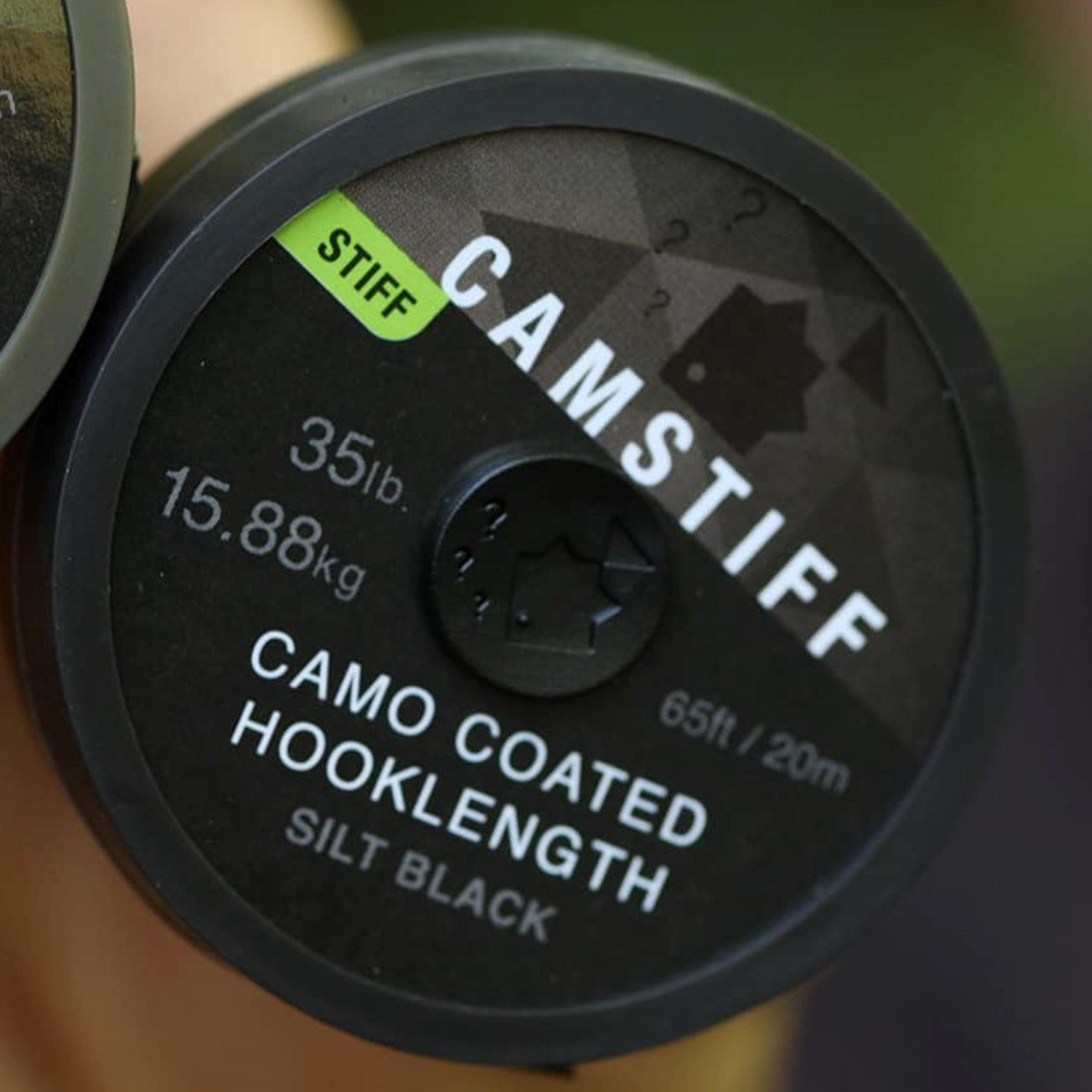 Image of Thinking Angler Camstiff Hooklength Camo Silt Black 35Lb, Black