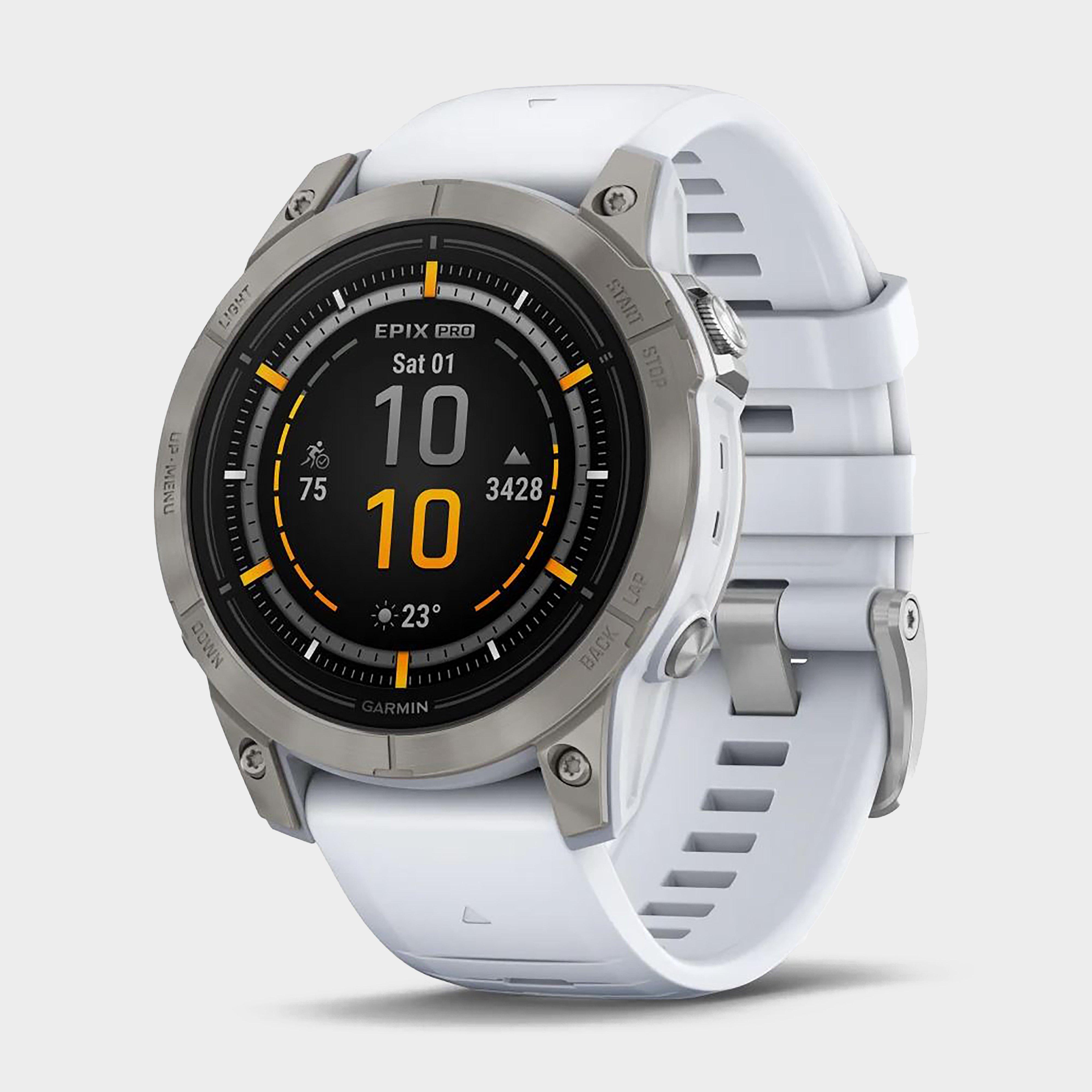 Image of Garmin Epix™ Pro 47 (Gen 2) Sapphire Edition - Titanium With Whitestone Band, Titanium with Whitestone Band