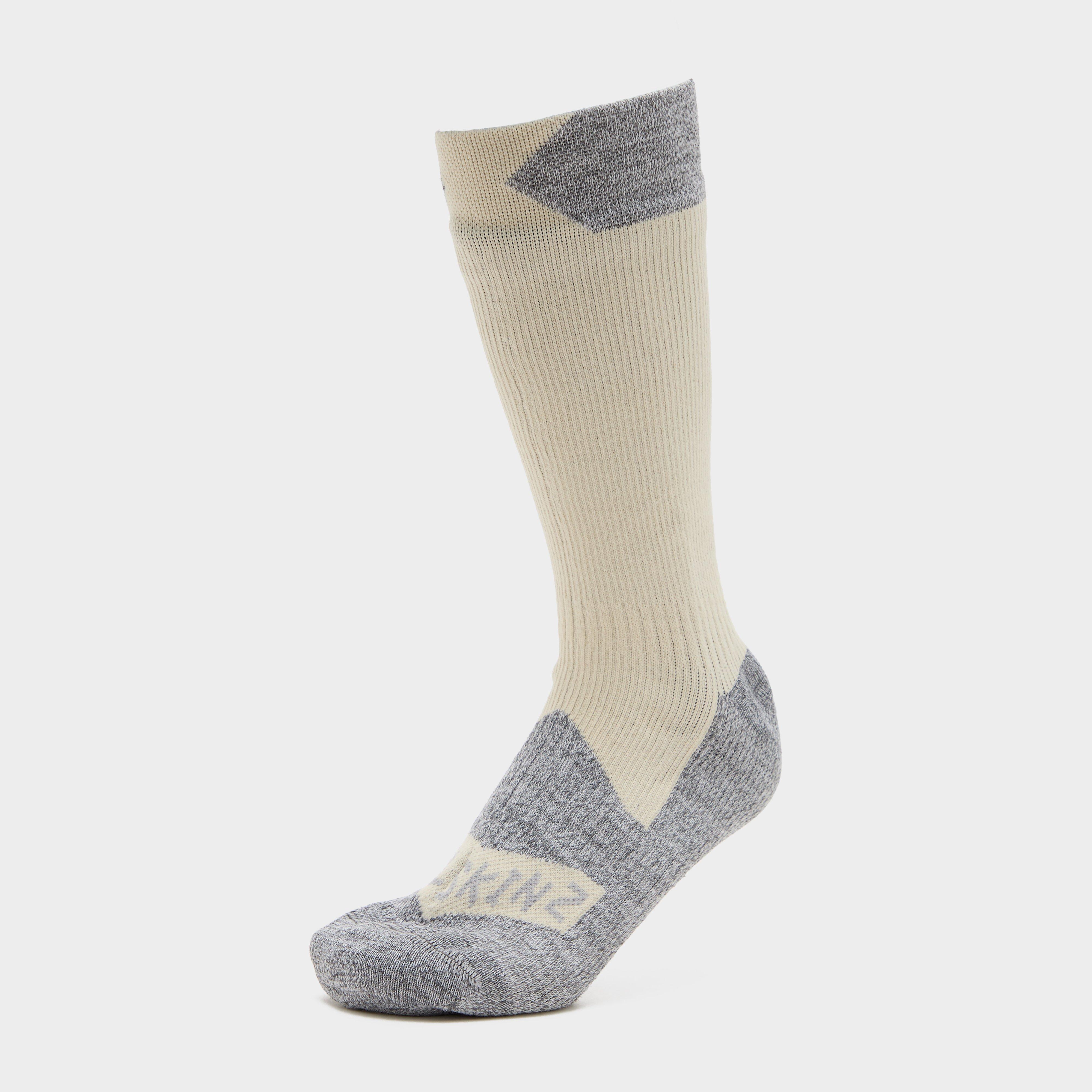 Image of Sealskinz Raynham Waterproof All Weather Mid Length Socks - Cream/Grey Marl, Cream/Grey Marl
