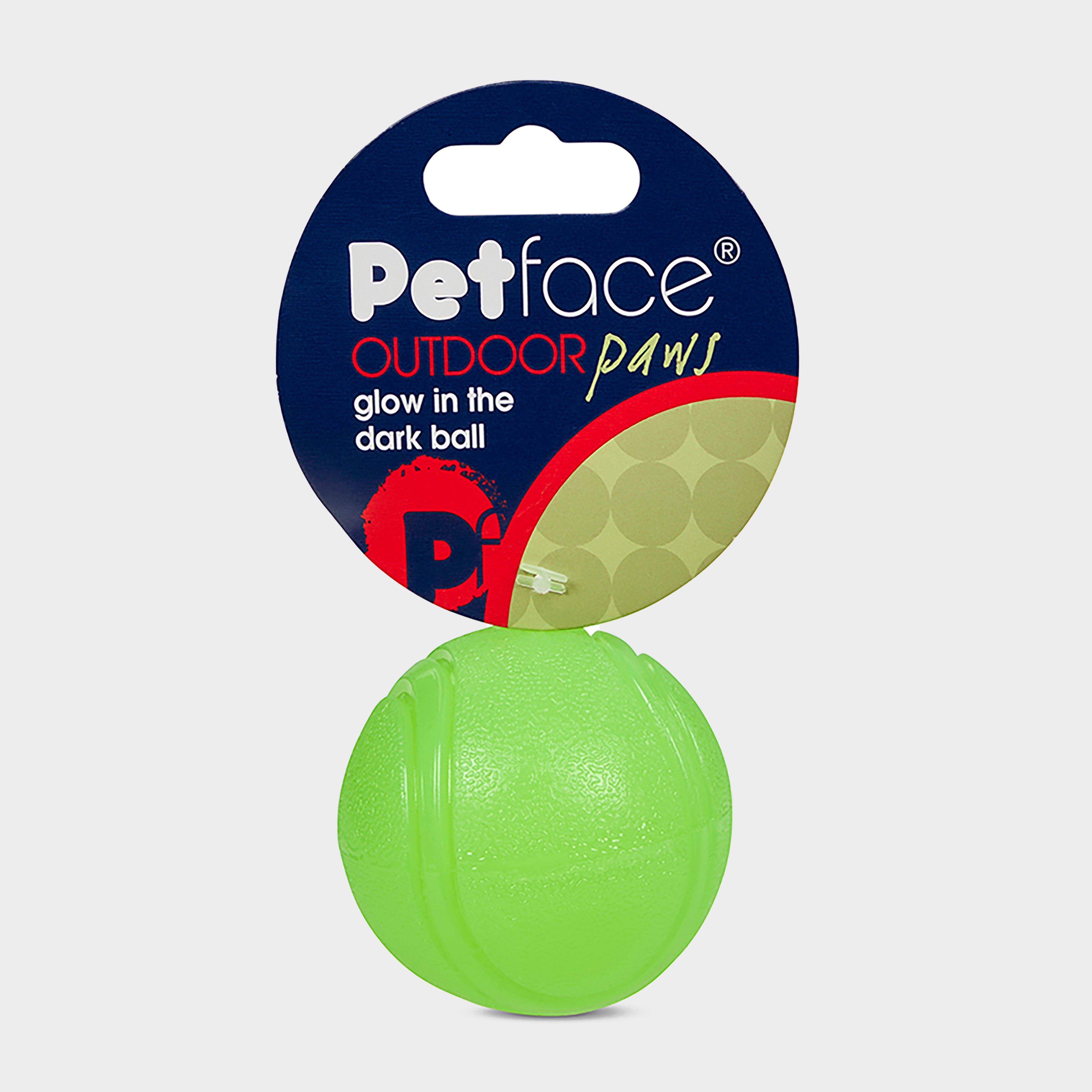 Image of Petface Outdoor Paws Glow In The Dark Tpr Ball Dog Toy, Ball