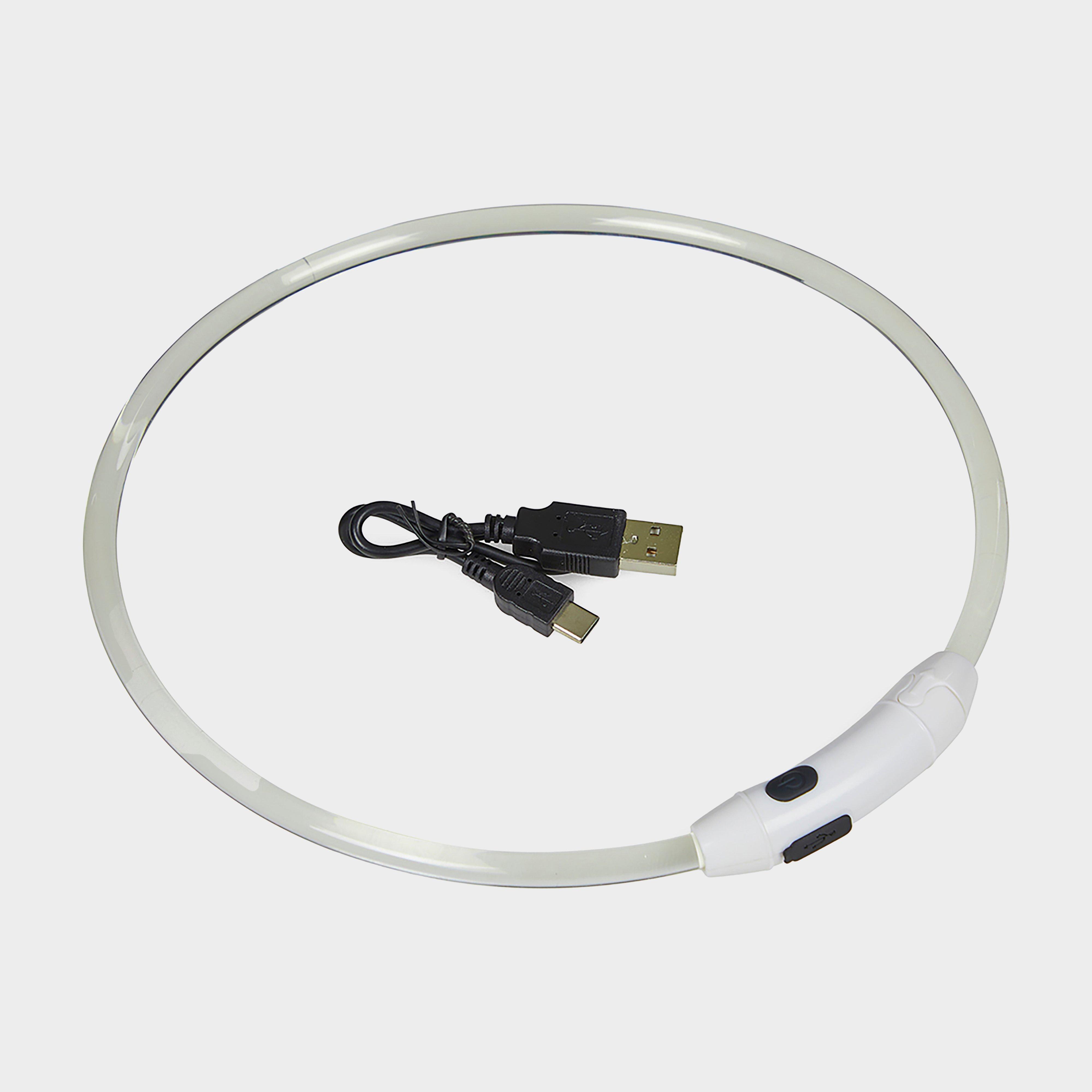 Image of Petface Outdoor Paws Usb Rechargeable Led Ring Dog Collar - Grey, Grey