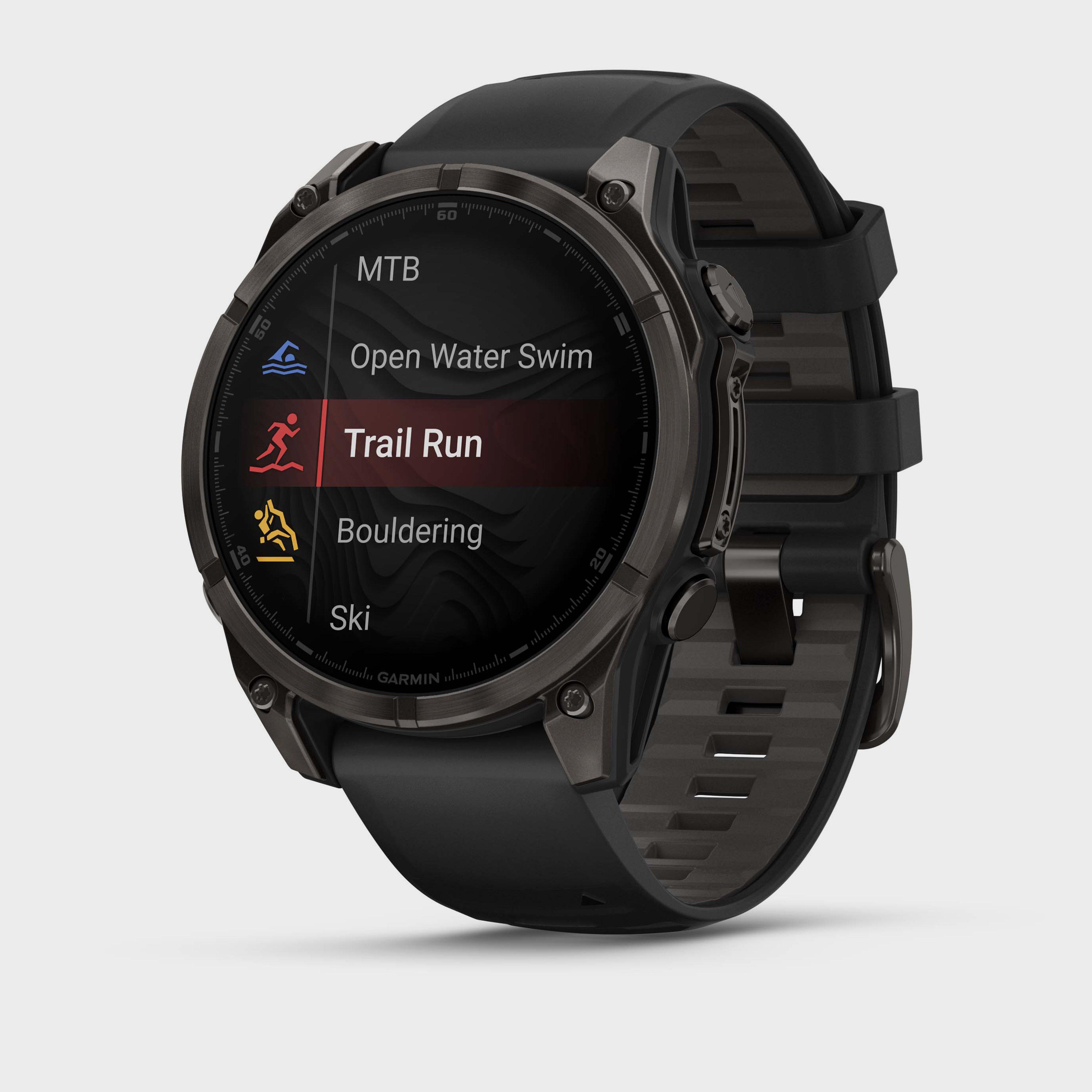 Image of Garmin Fenix® 8 Amoled Sapphire Edition 47Mm Gps Smartwatch - Carbon Grey Titanium And Black With Black And Pebble Grey Band, Carbon Grey Titanium and Black with Black and Pebble Grey Band