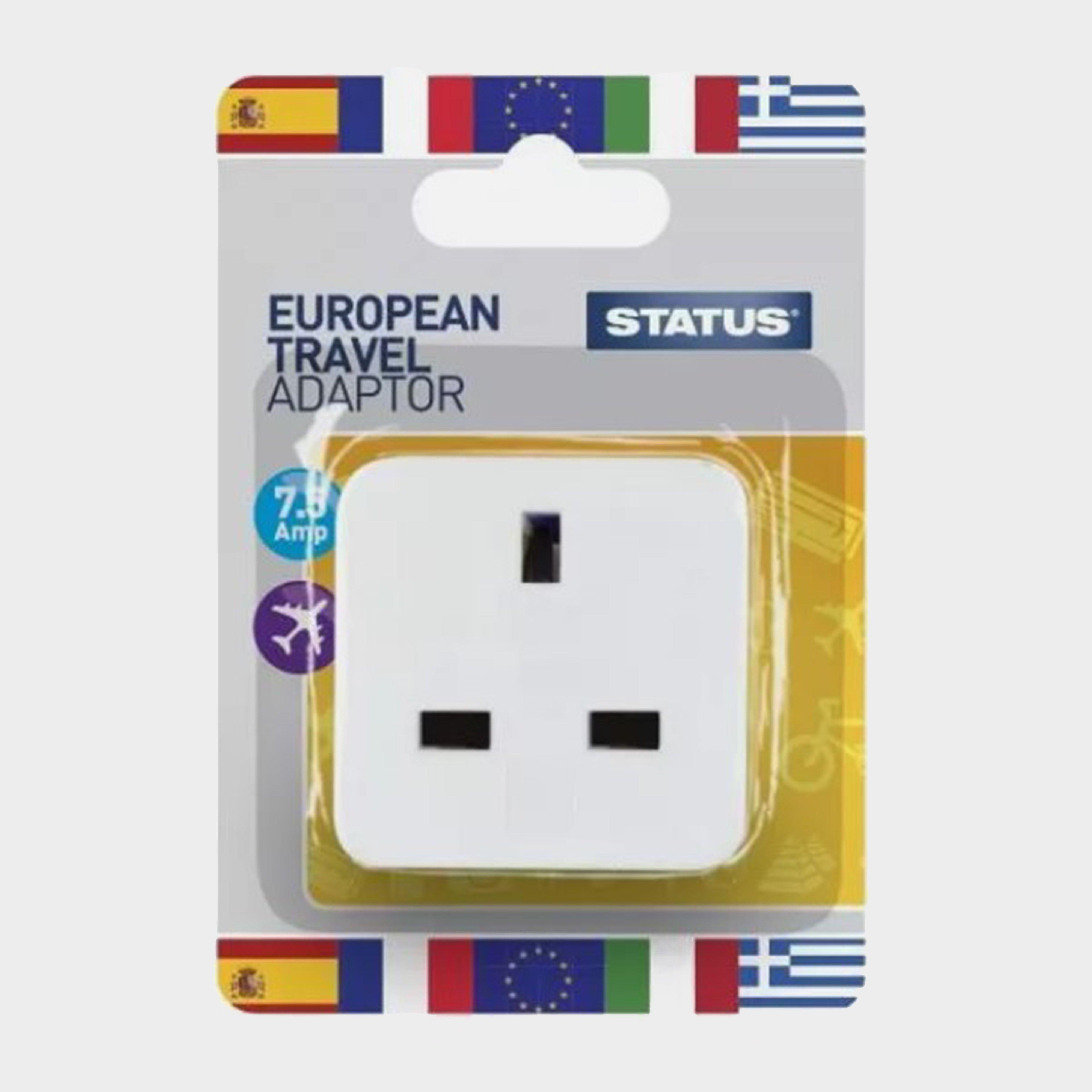 Image of Status Uk To European Plug Travel Adaptor - White, White