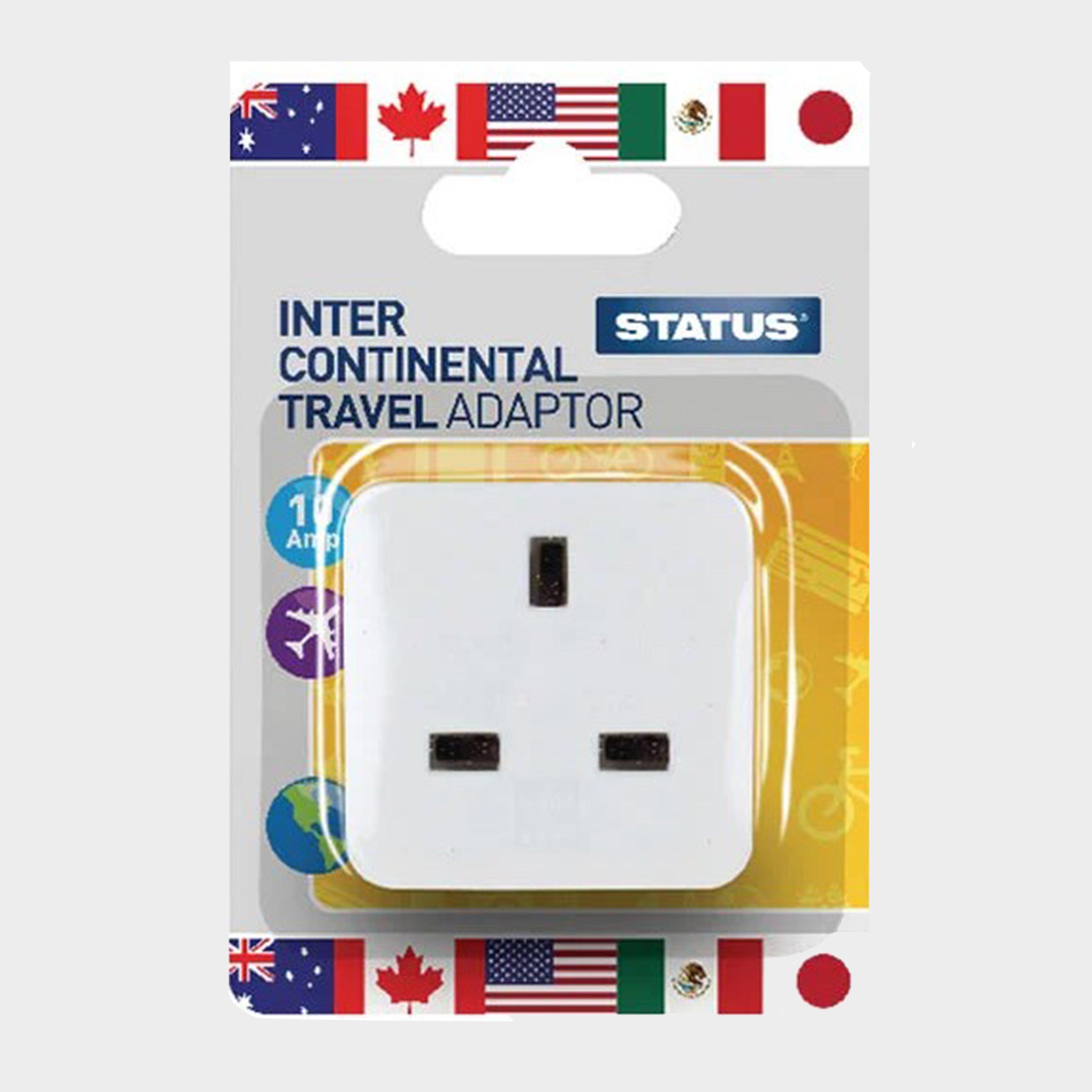 Image of Status Uk To Usa Plug Travel Adaptor - White, White