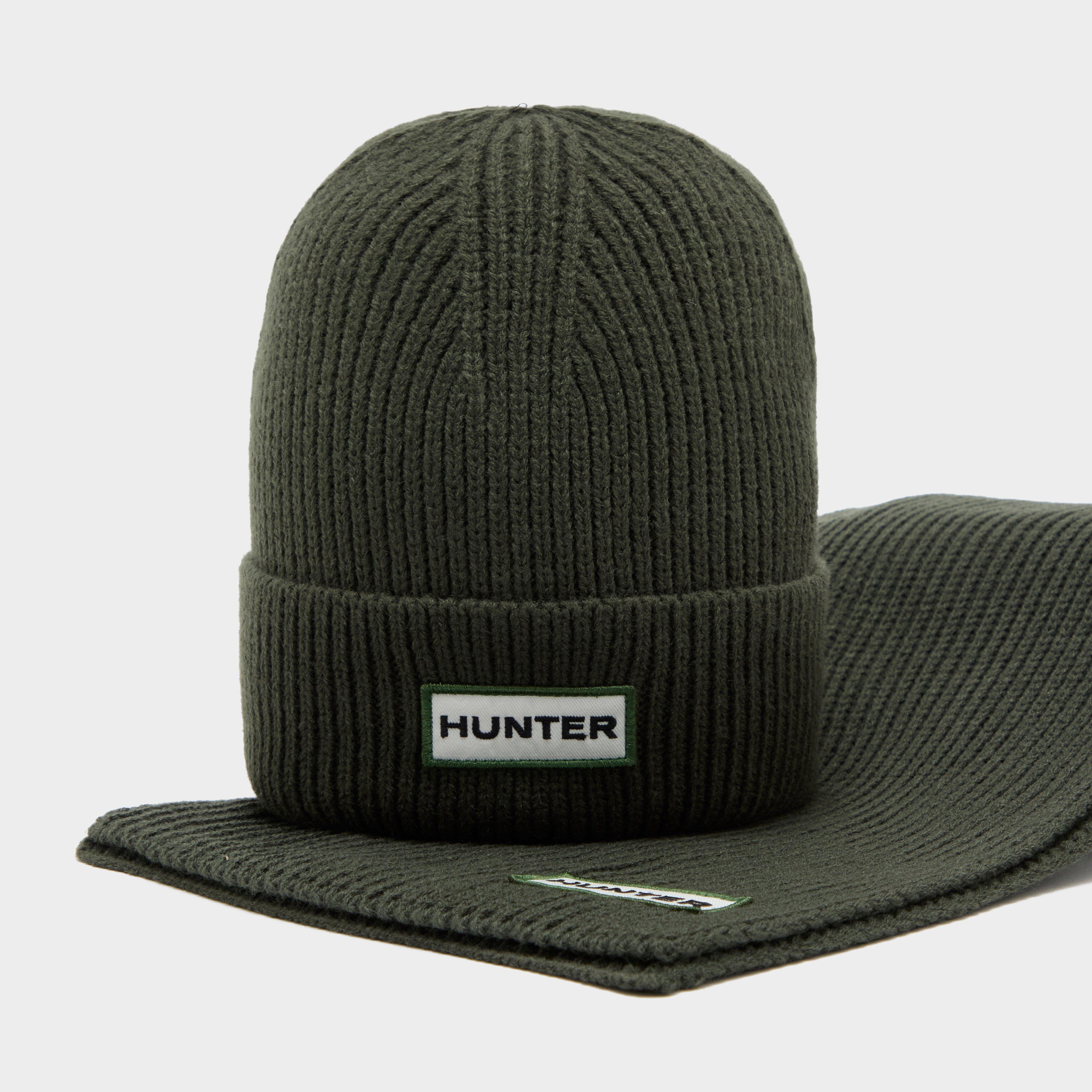 Image of Hunter Unisex Green Label Beanie Gift Set - Khaki, Green