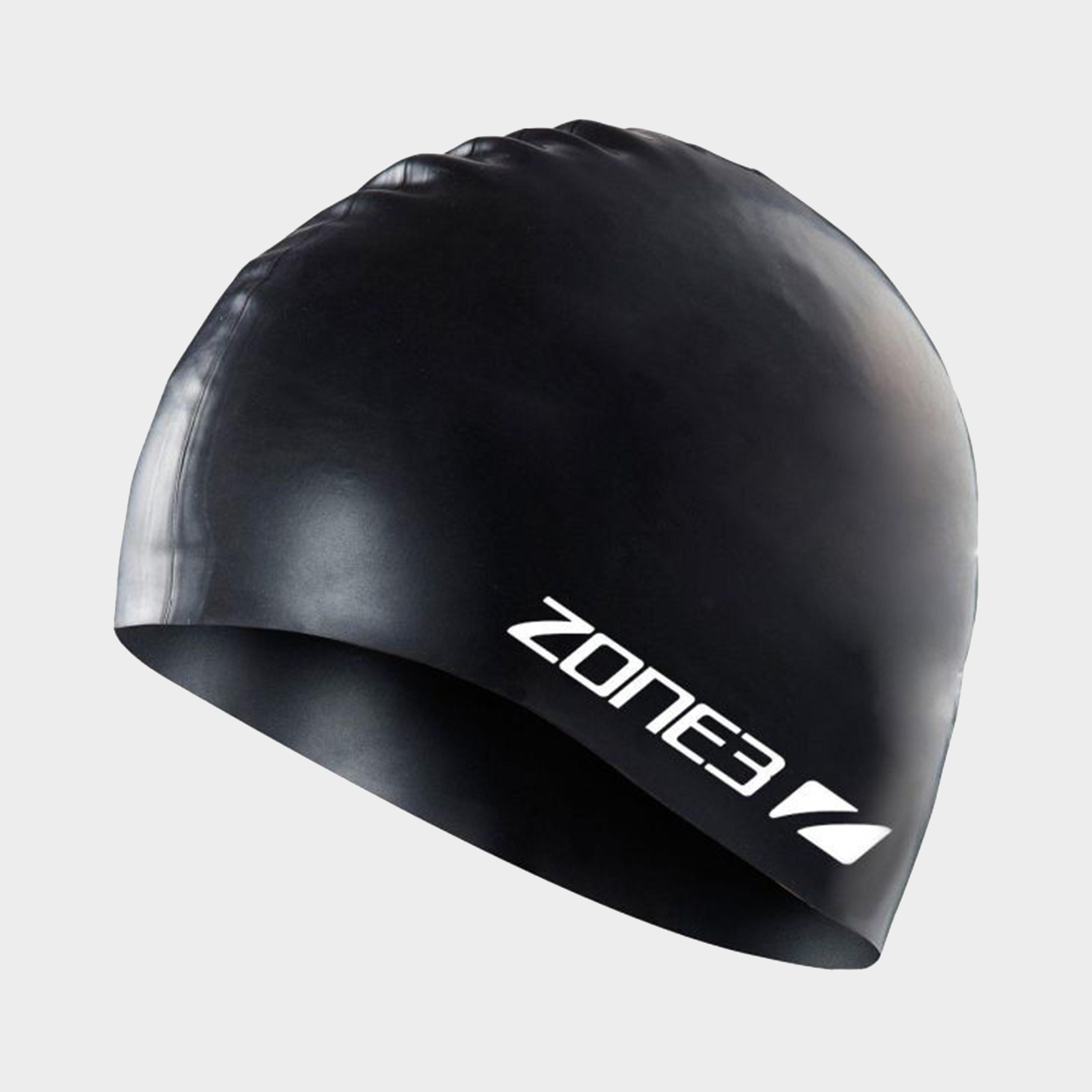 Image of Zone 3 Unisex Silicone Swim Cap 48G - Black, Black