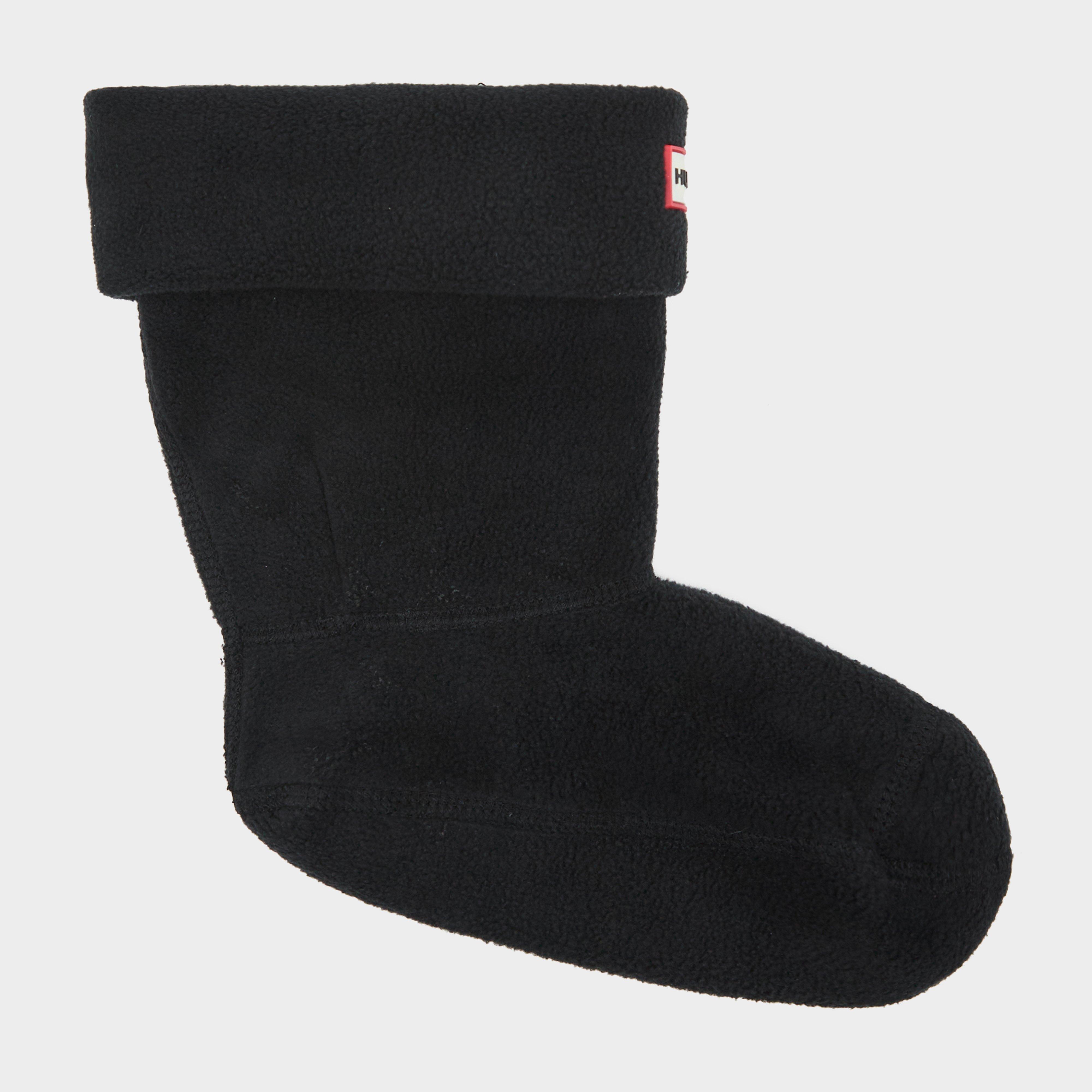 Image of Hunter Recycled Fleece Cuff Short Boot Socks, Black