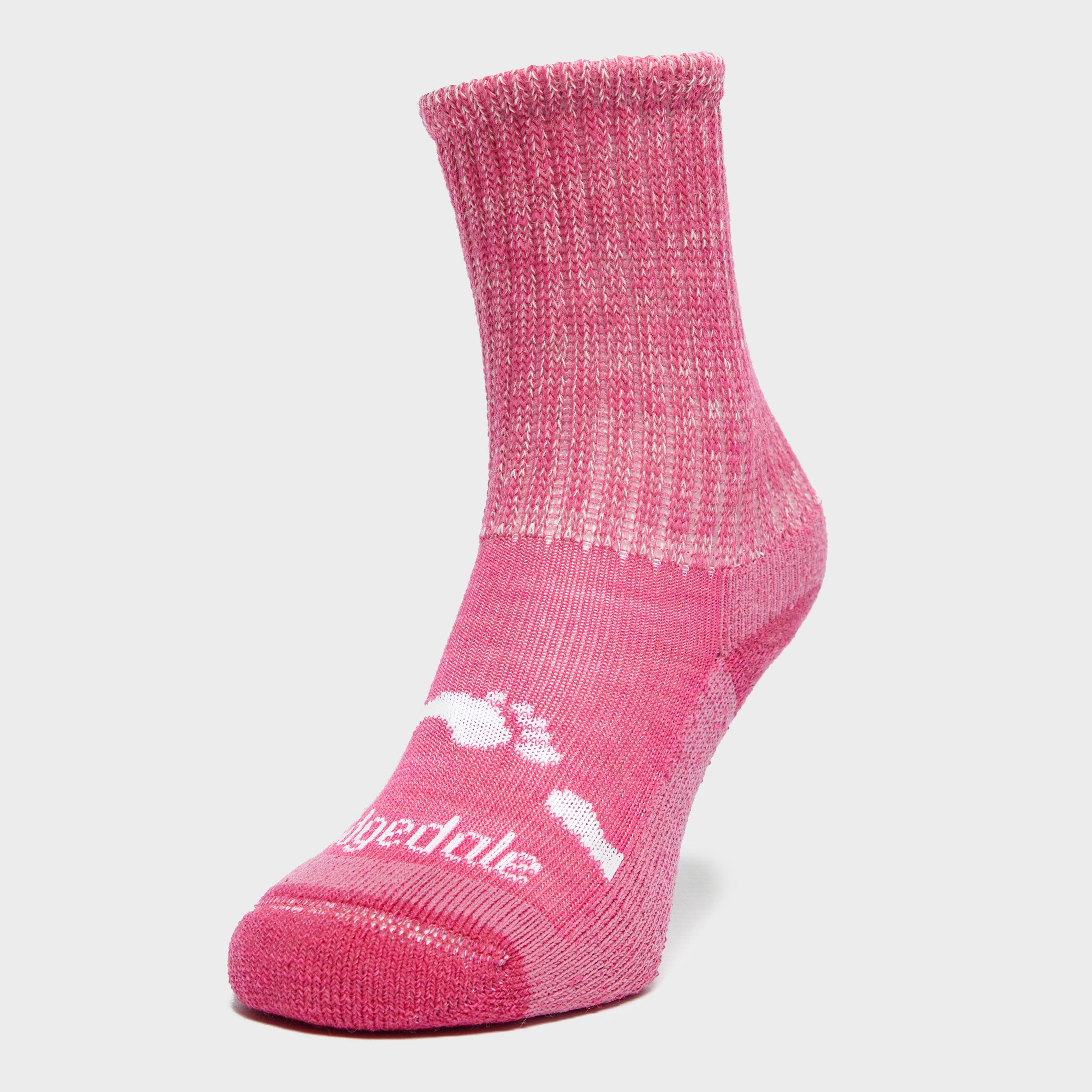 Bridgedale Kid's Hike All Season Junior Merino Comfort Boot Sock, Pink