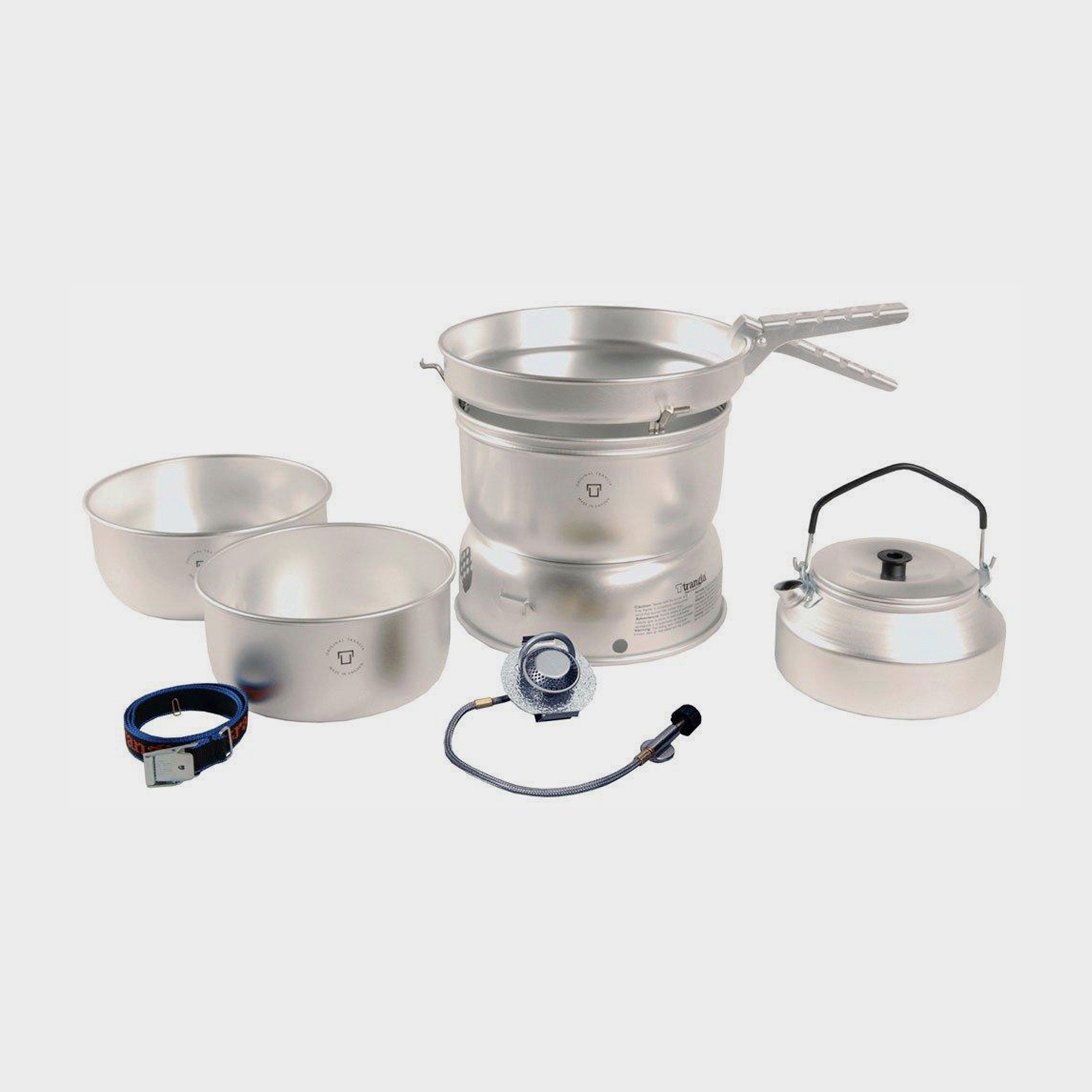  Trangia 25-2 GB Stove with Alloy Pans, Kettle & Gas Burner, Silver