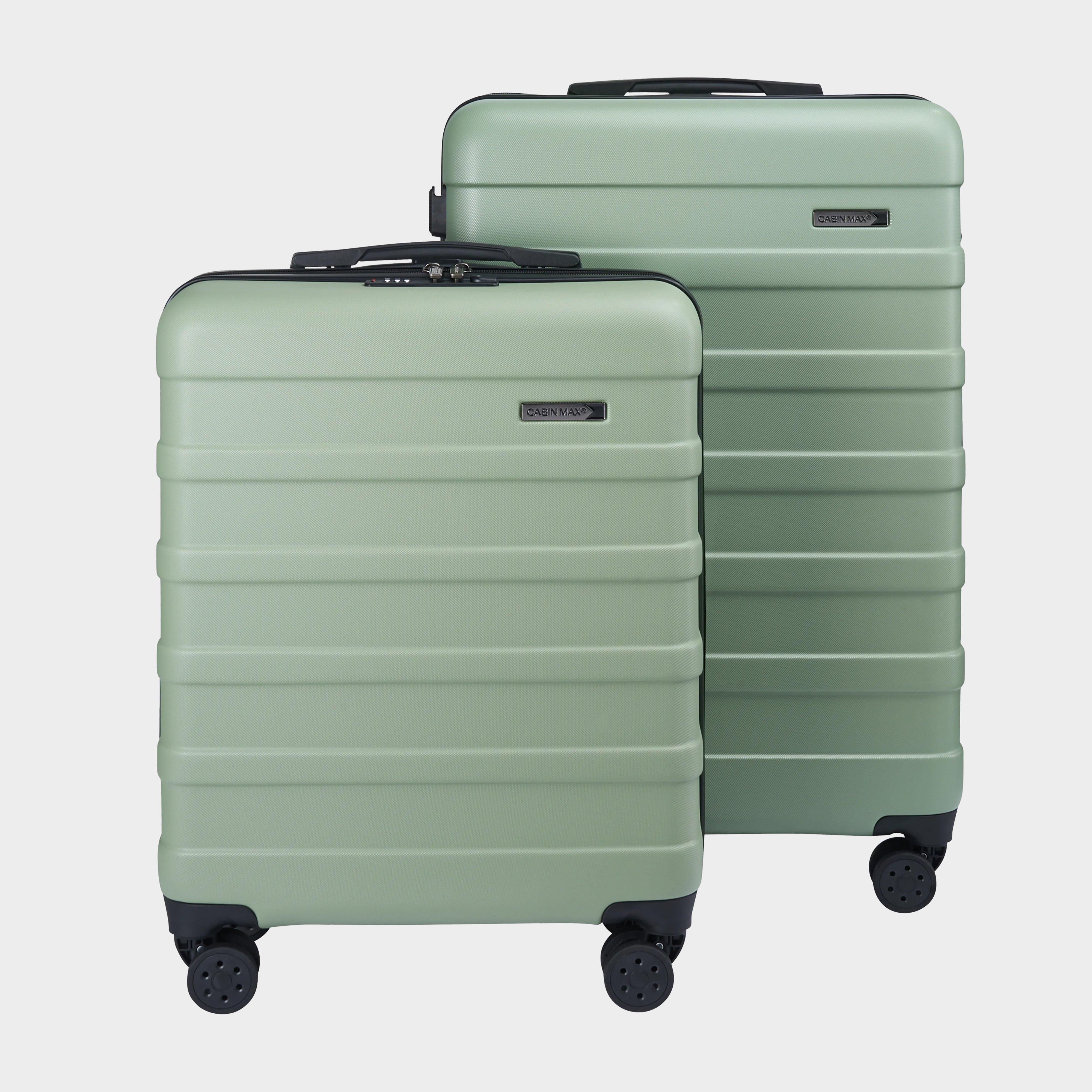 Image of Cabin Max Anode Suitcase Set - 100L Hold Check-in Case & 40L Cabin Case, Green