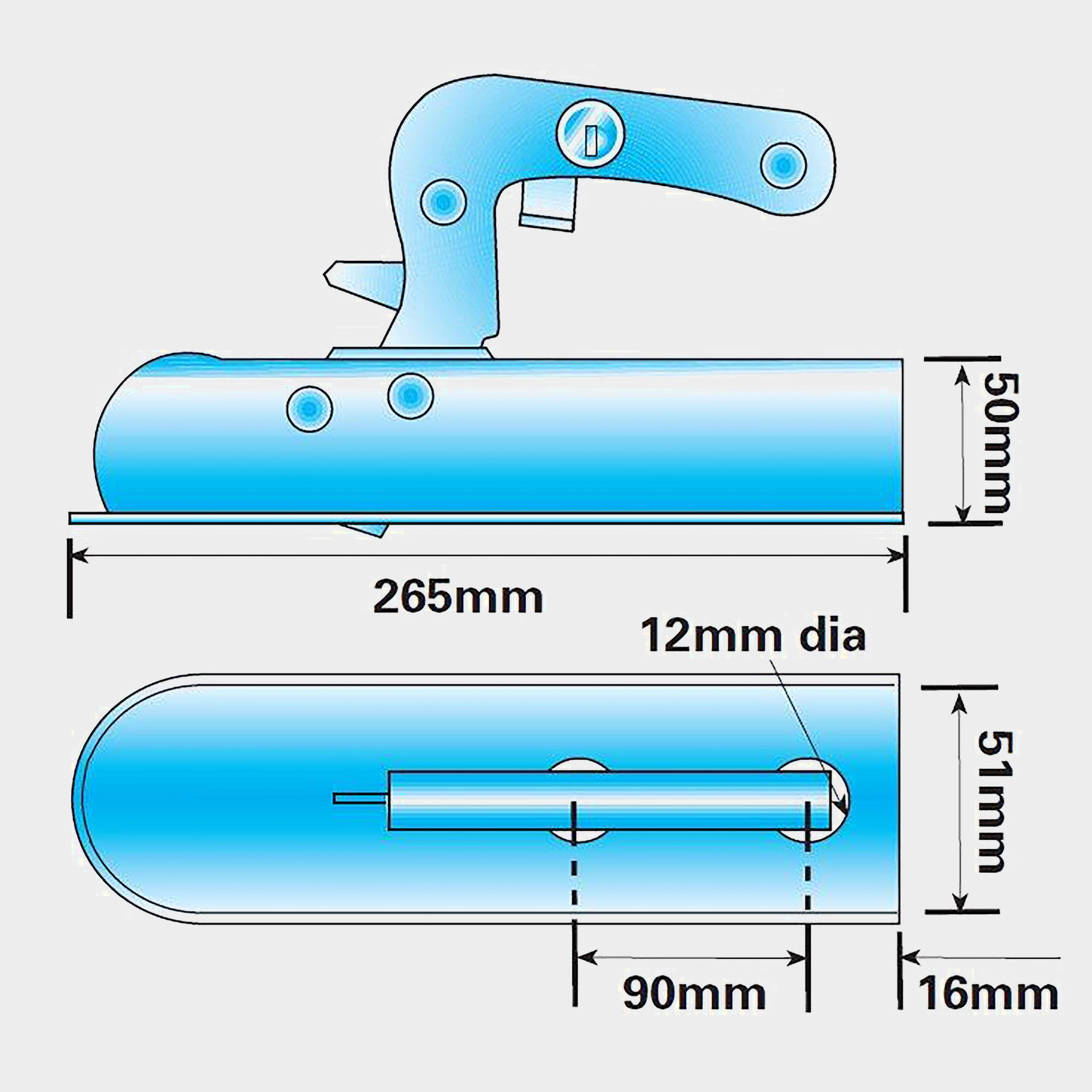 Image of Maypole Pressed Steel 50mm Trailer Coupling, Blue