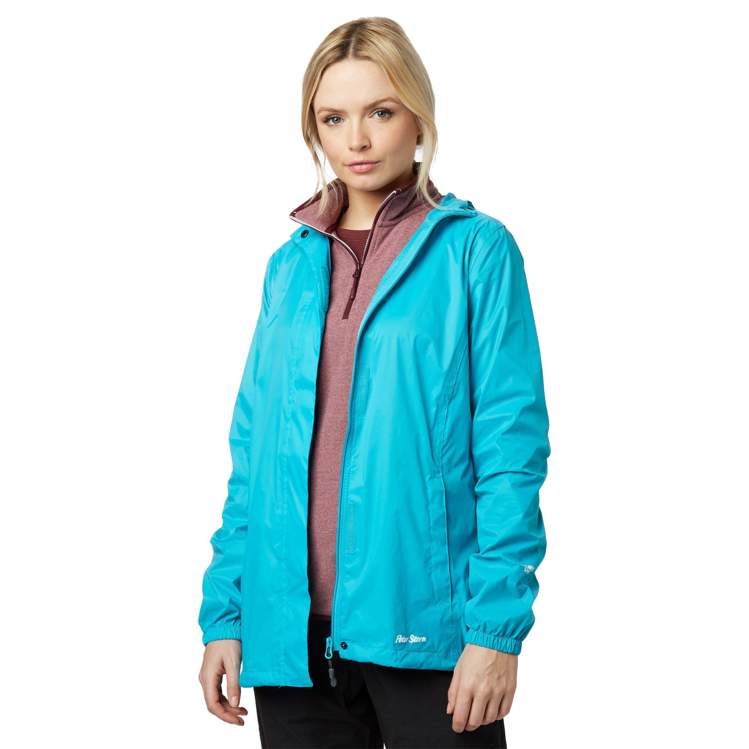 Womens Packable Hooded Jacket Blue