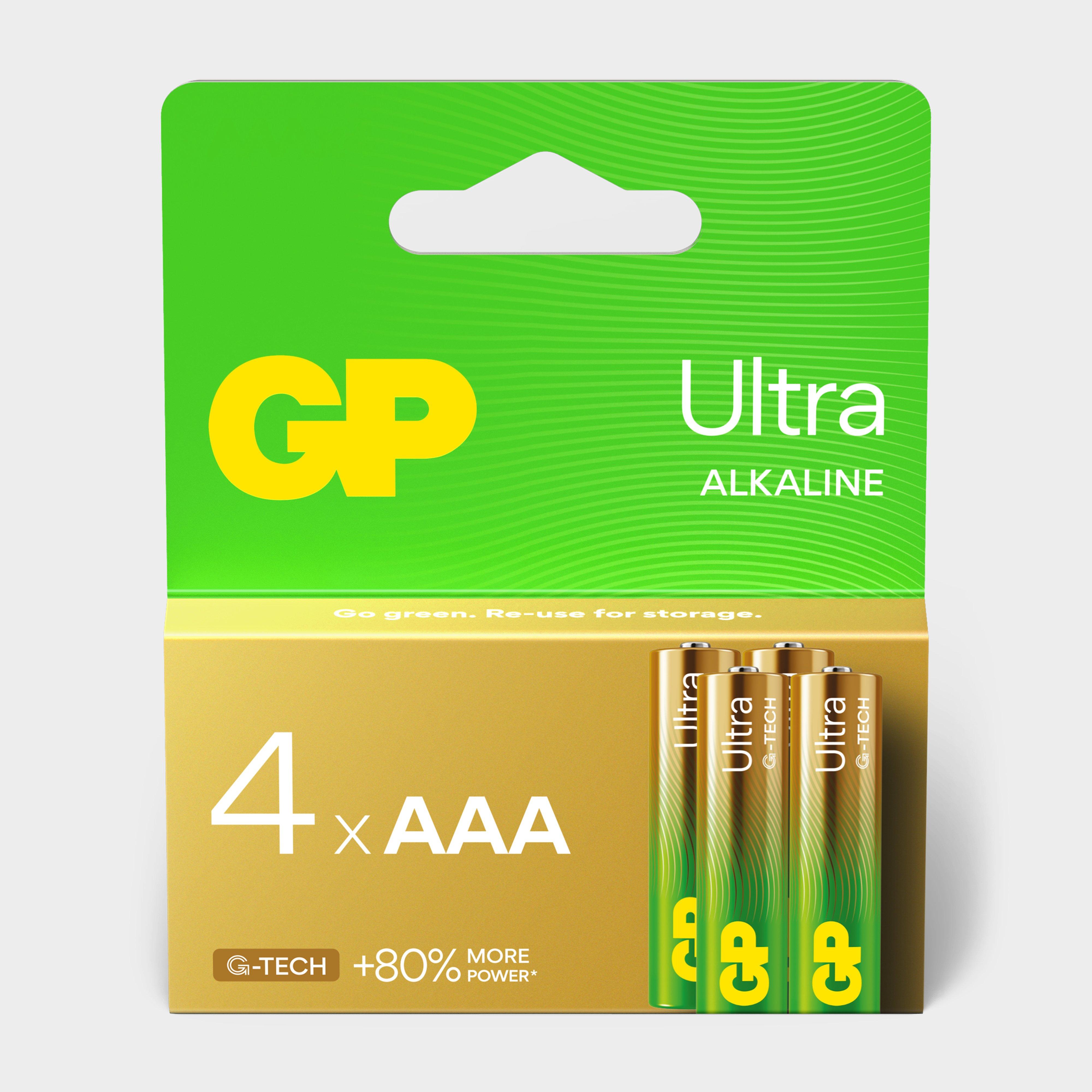 Image of GP Batteries Ultra Alkaline AAA Batteries (4 Pack), Multi Coloured