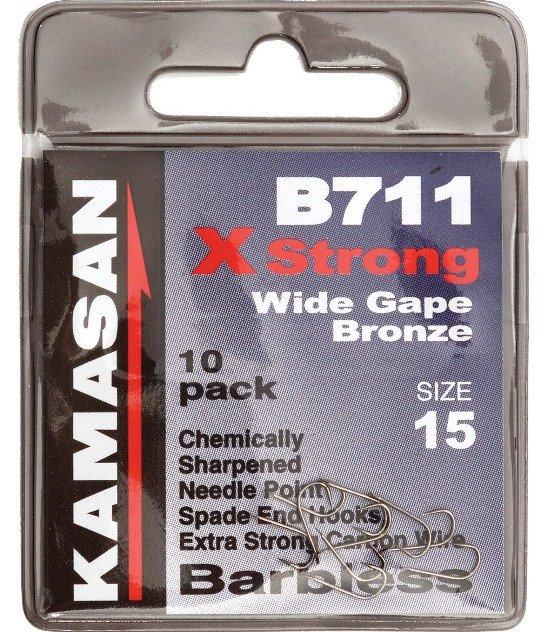 Image of Kamasan Hook Spade End B711 Barbless Size 17 10pk, Green