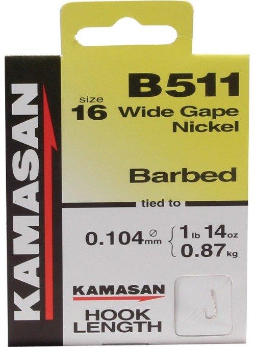 Image of Kamasan B511 Barbed Hooks To Nylon Size 24 10pk, Blue