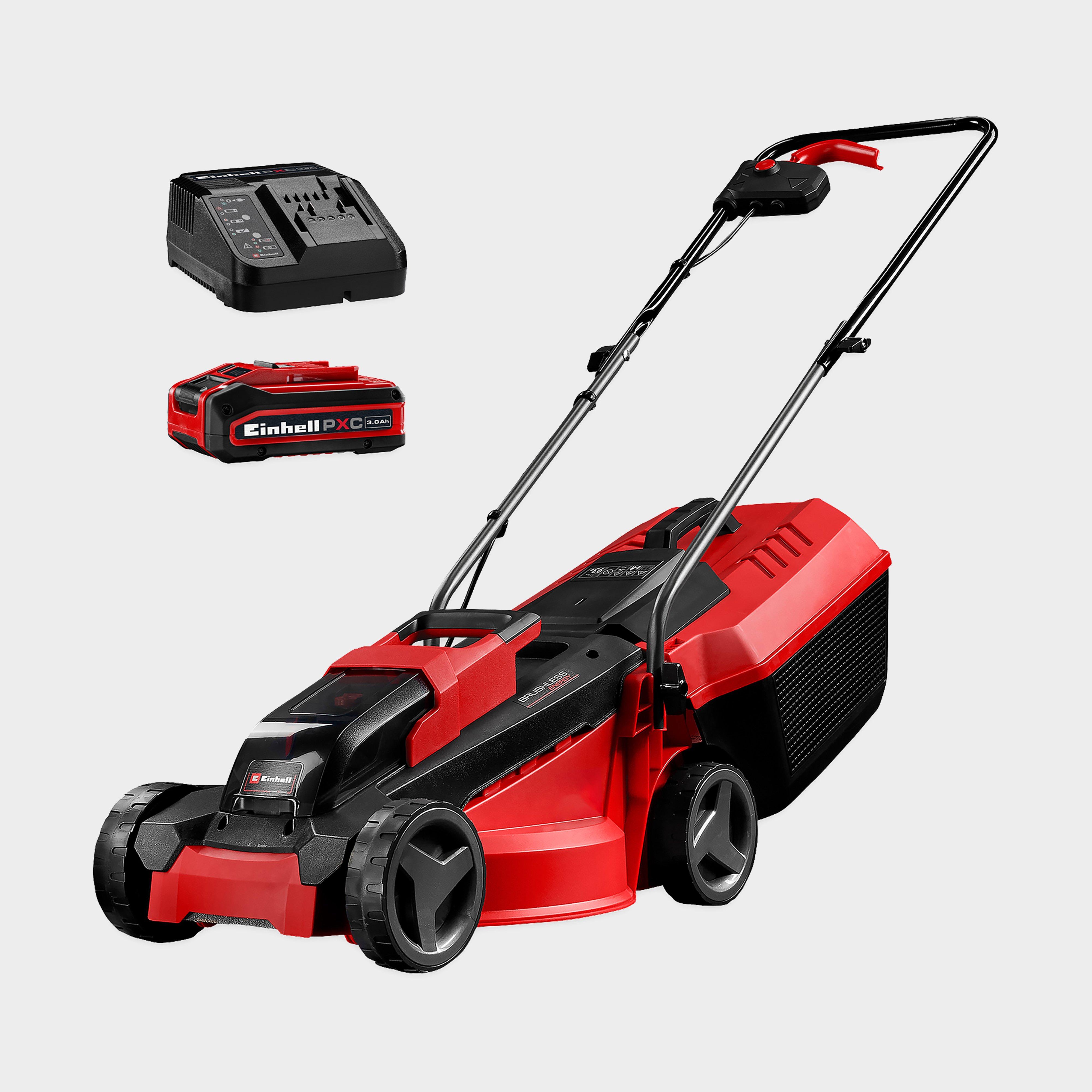Image of Einhell PXC Cordless 30cm Rotary Lawnmower 30cm With Battery And Charger 18v, Red