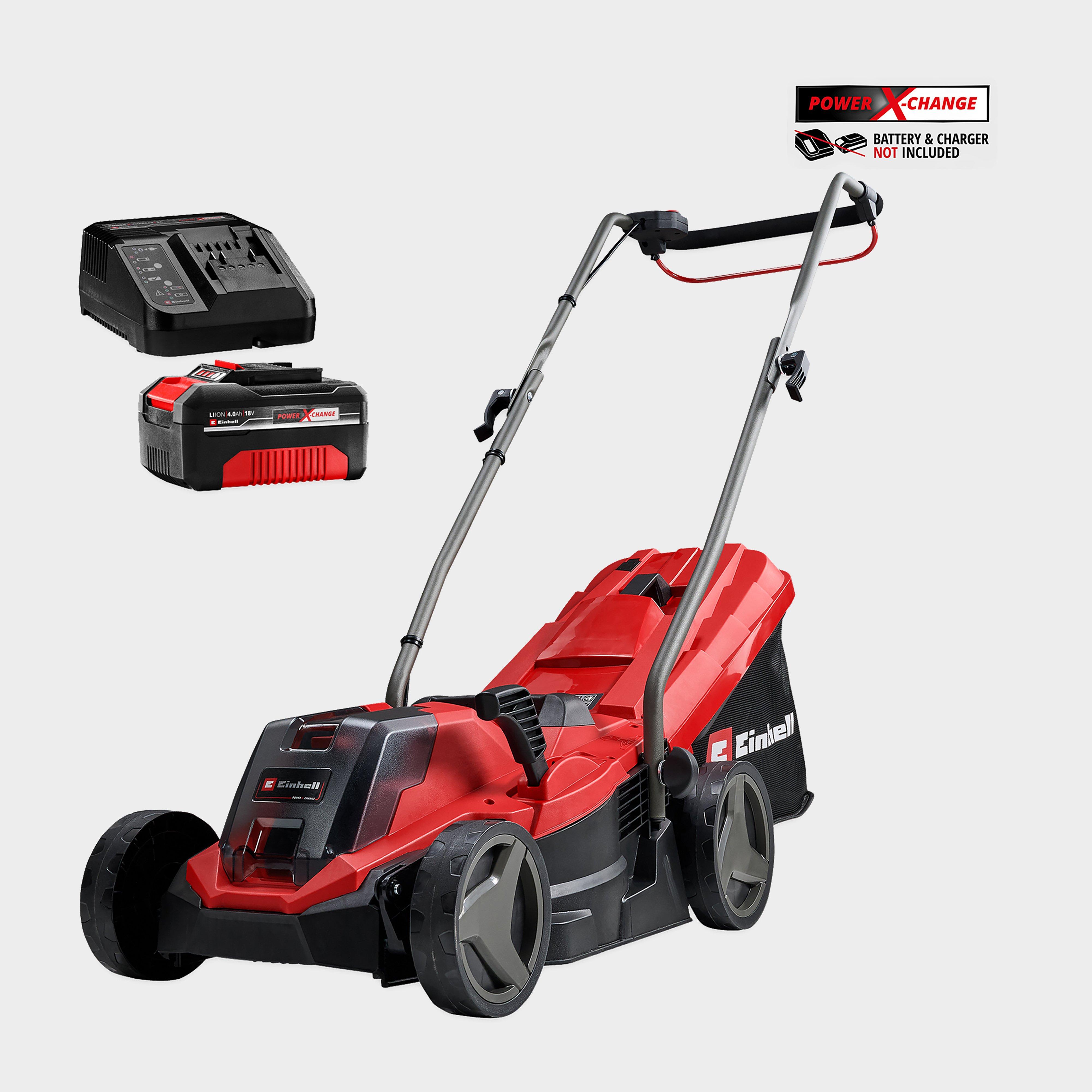 Image of Einhell PXC Cordless 33cm Rotary Lawnmower 33cm With Battery And Charger 18v, Red