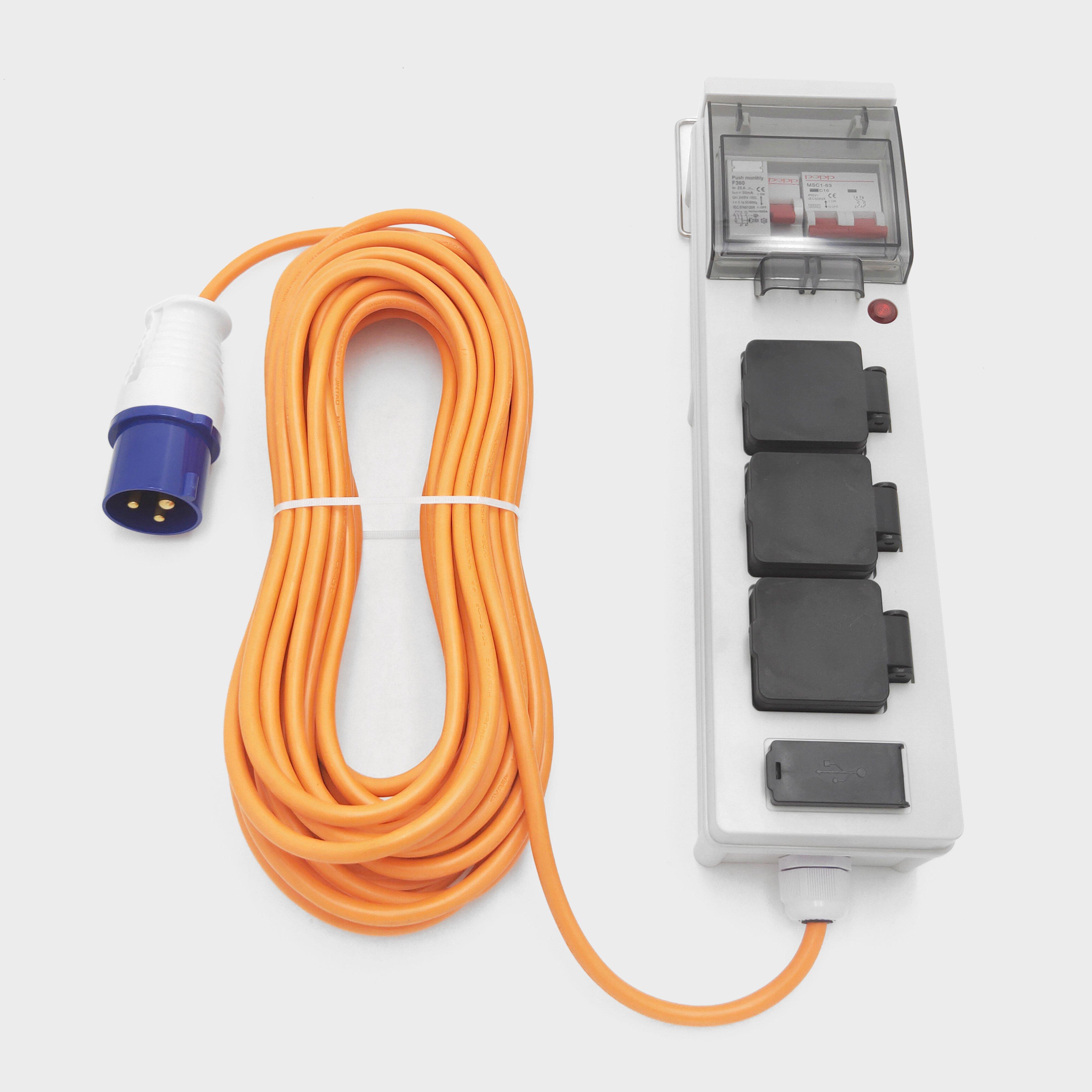  Eurohike Mobile Mains Kit with USB (15m), Orange