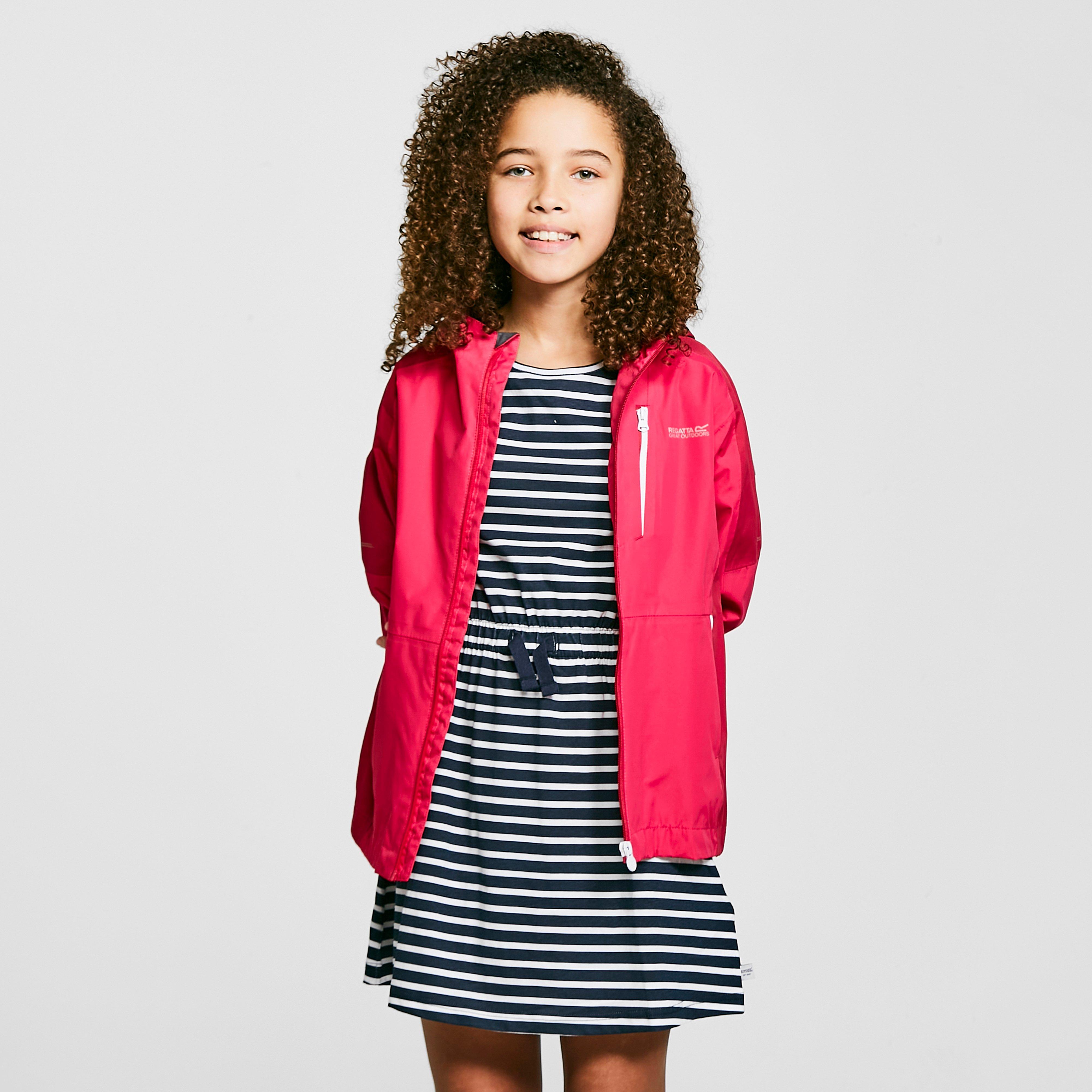 Image of Regatta Childs Calderdale II Waterproof Jacket Pink Fusion, Red