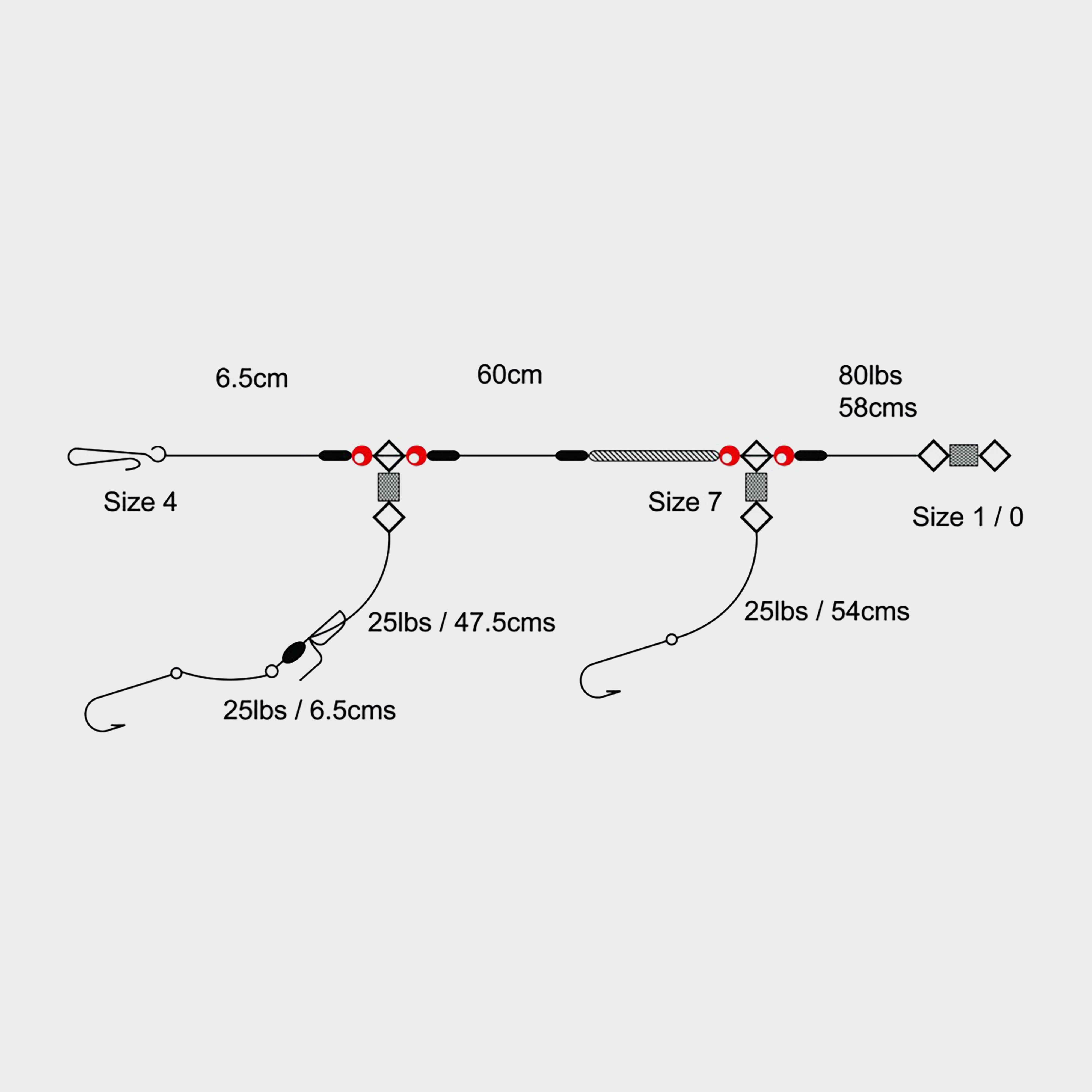 Image of TRONIX 3Hook 2Up 1Down Rig (Size 1), Silver