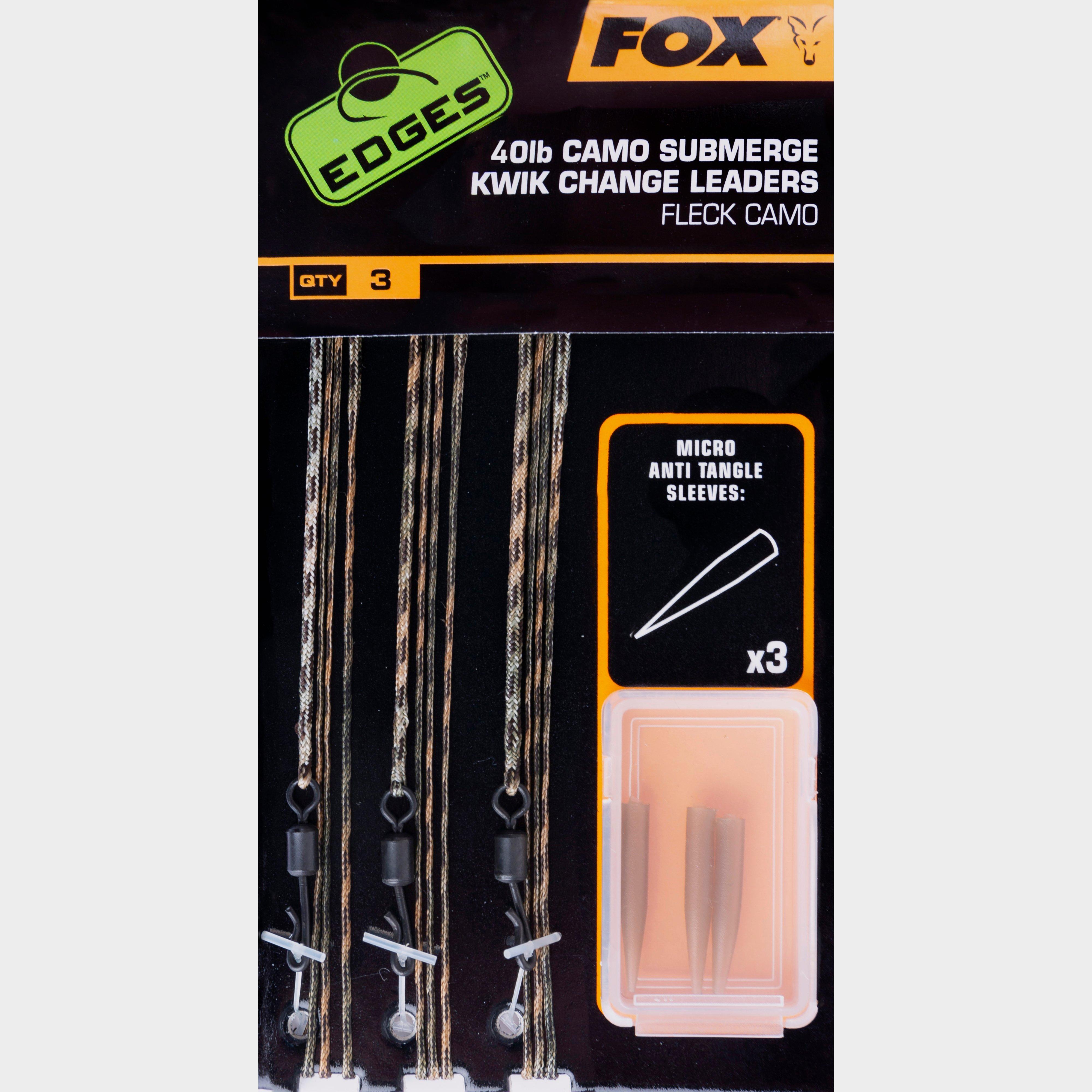 Image of FOX INTERNATIONAL Edges Camo Submerge Ldrs Kwik Change 40Lb, Black