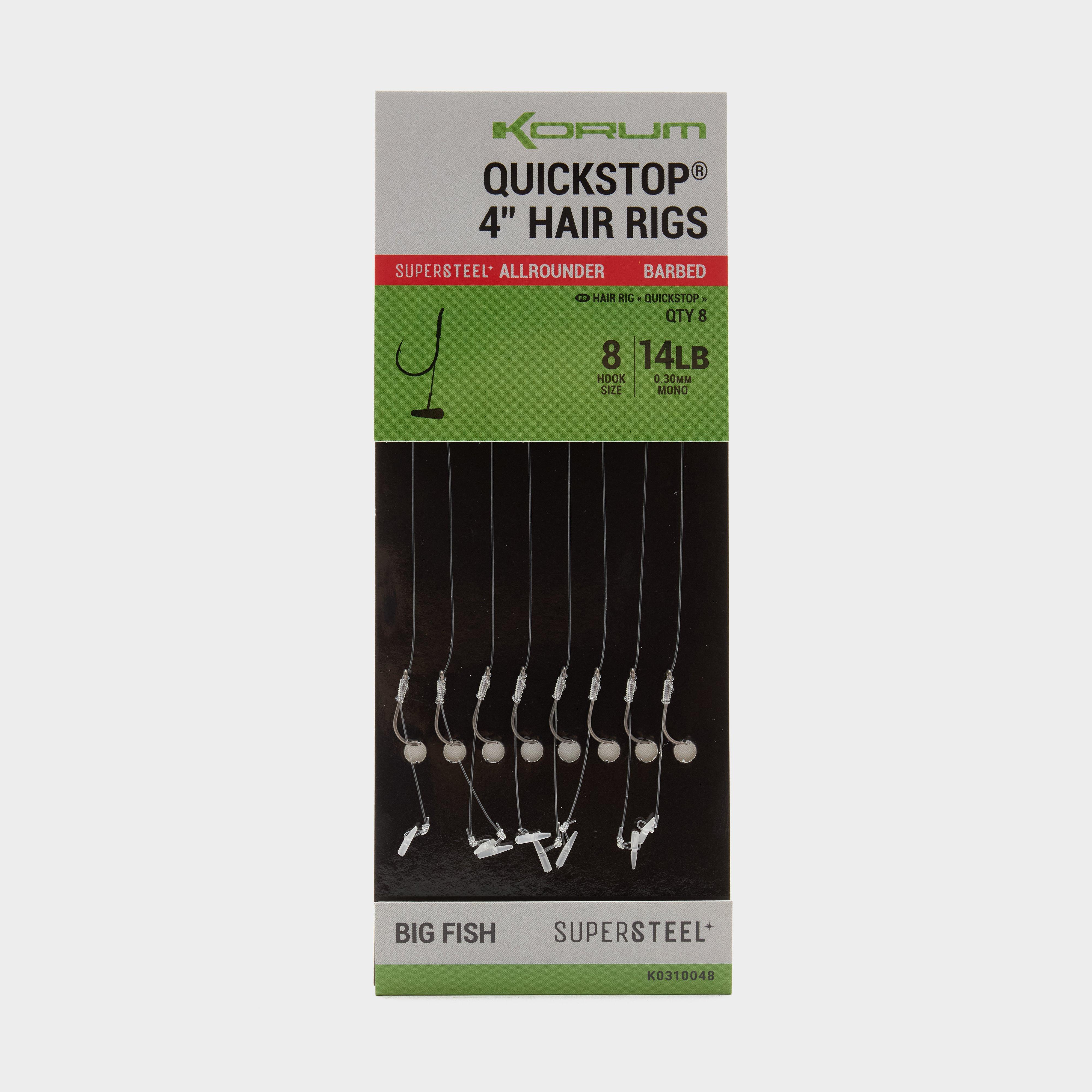 Image of KORUM Big Fish 4" Quickstop Hair Rigs Barbed Size 8