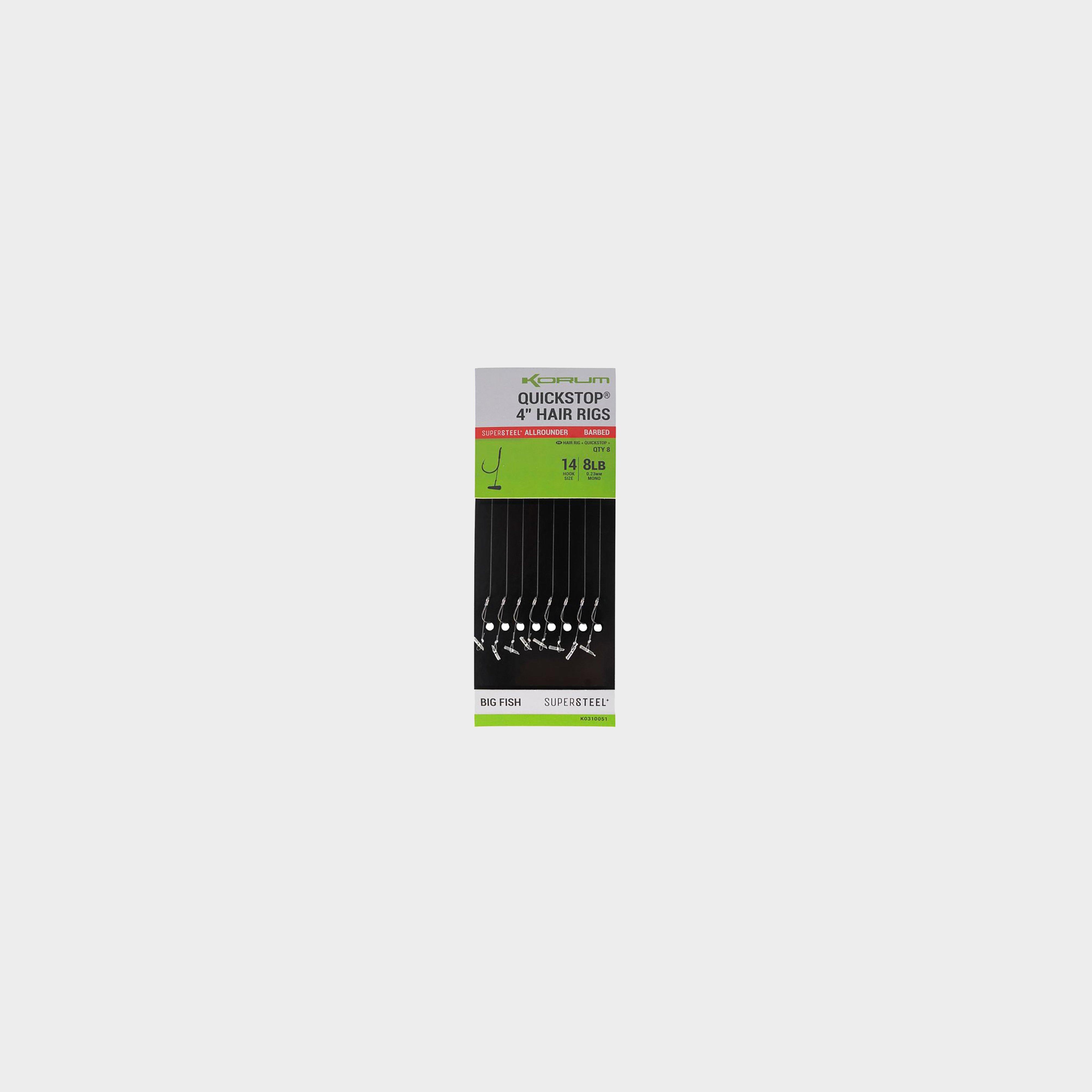 Image of KORUM Big Fish 4" Quickstop Hair Rigs Barbed Size 12, Black