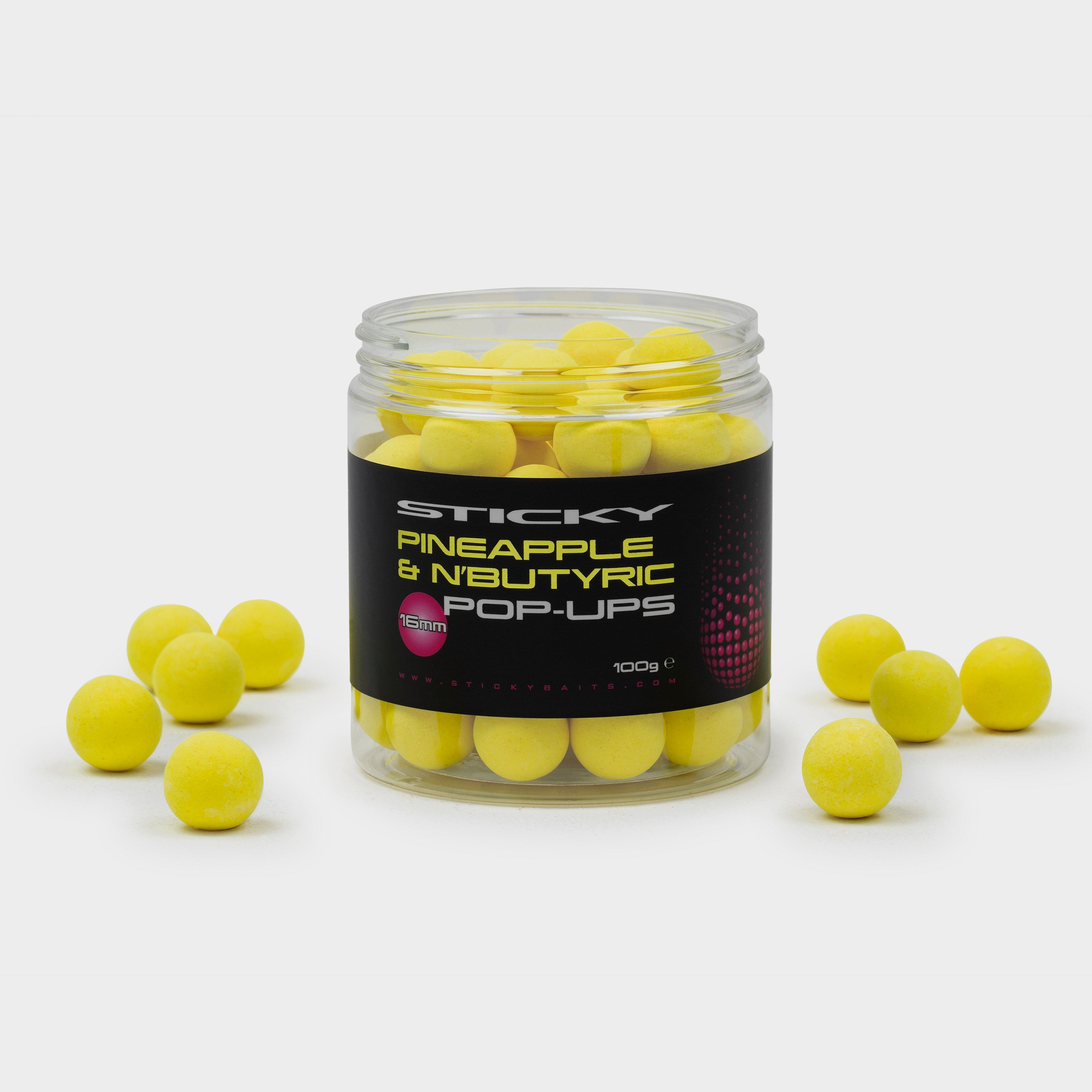 Photos - Bait Sticky Baits Hi-Attract Pop Ups in Pineapple and Nbutyric, 16mm, Yellow 