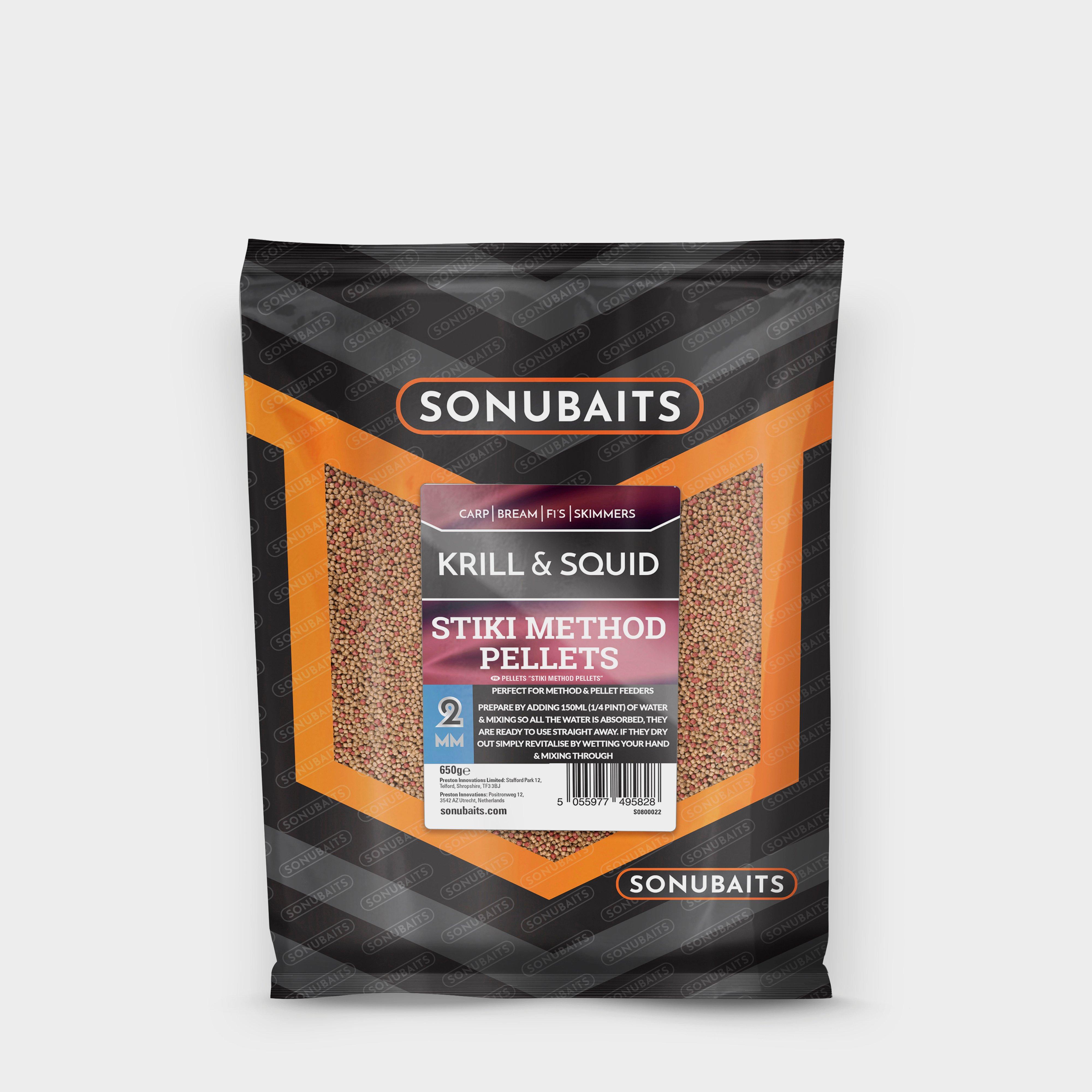 Image of SONU BAITS Stiki Mthd Pellets Krill & Squid 2mm, Multi Coloured