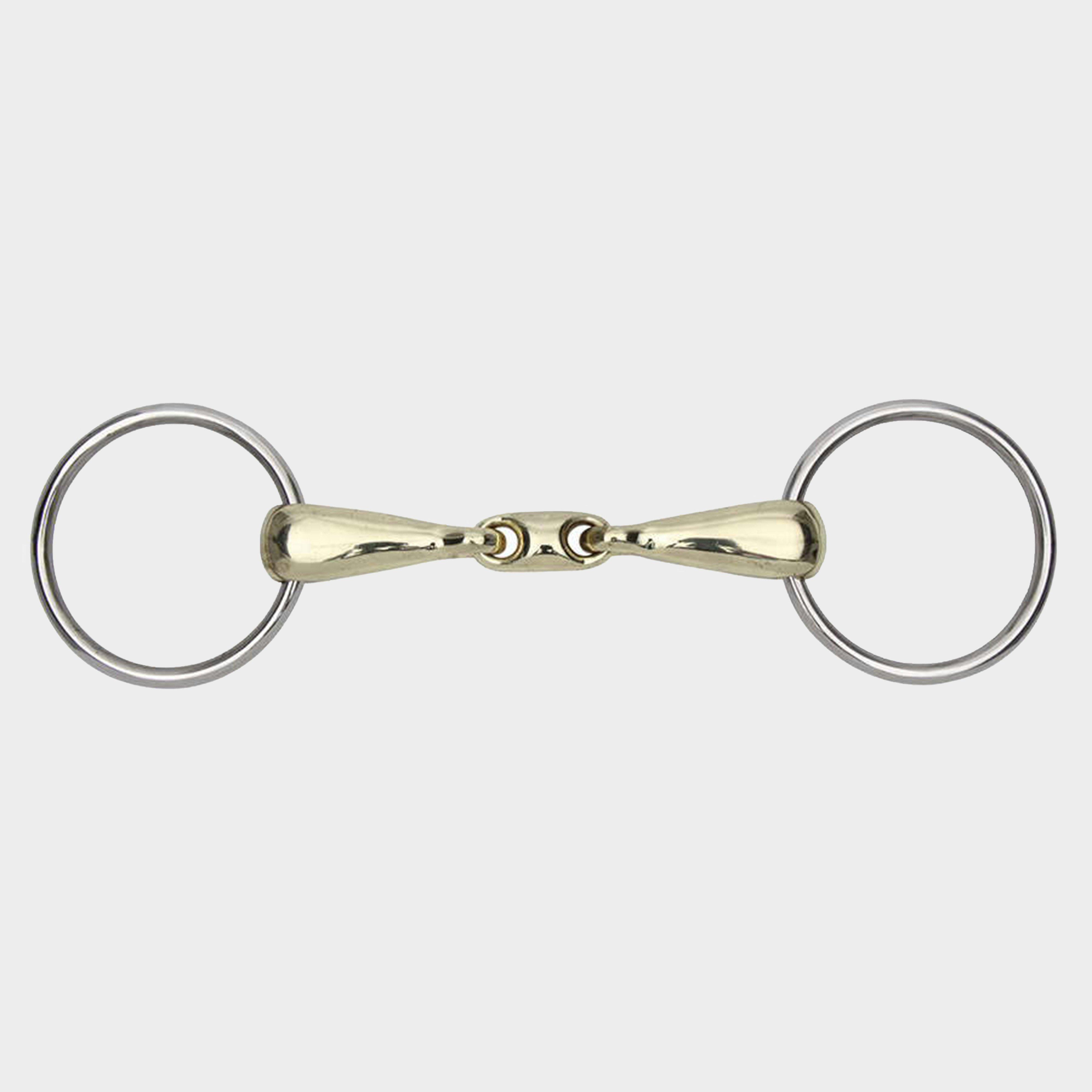 Image of Shires Brass Alloy Training Bit Loose Ring Snaffle 14mm Mouthpiece, Silver