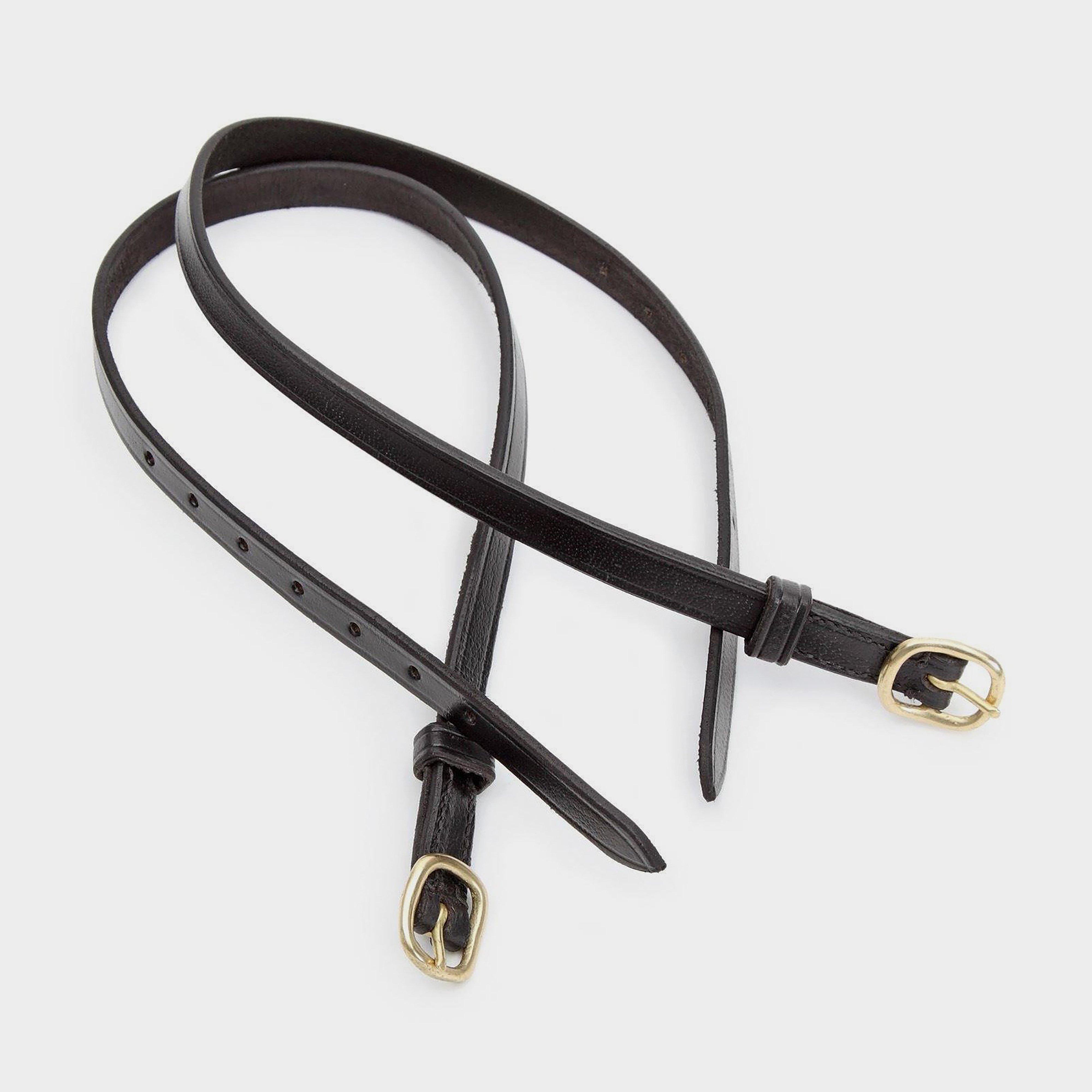 Image of Shires Adults Leather Spur Straps Black, Black