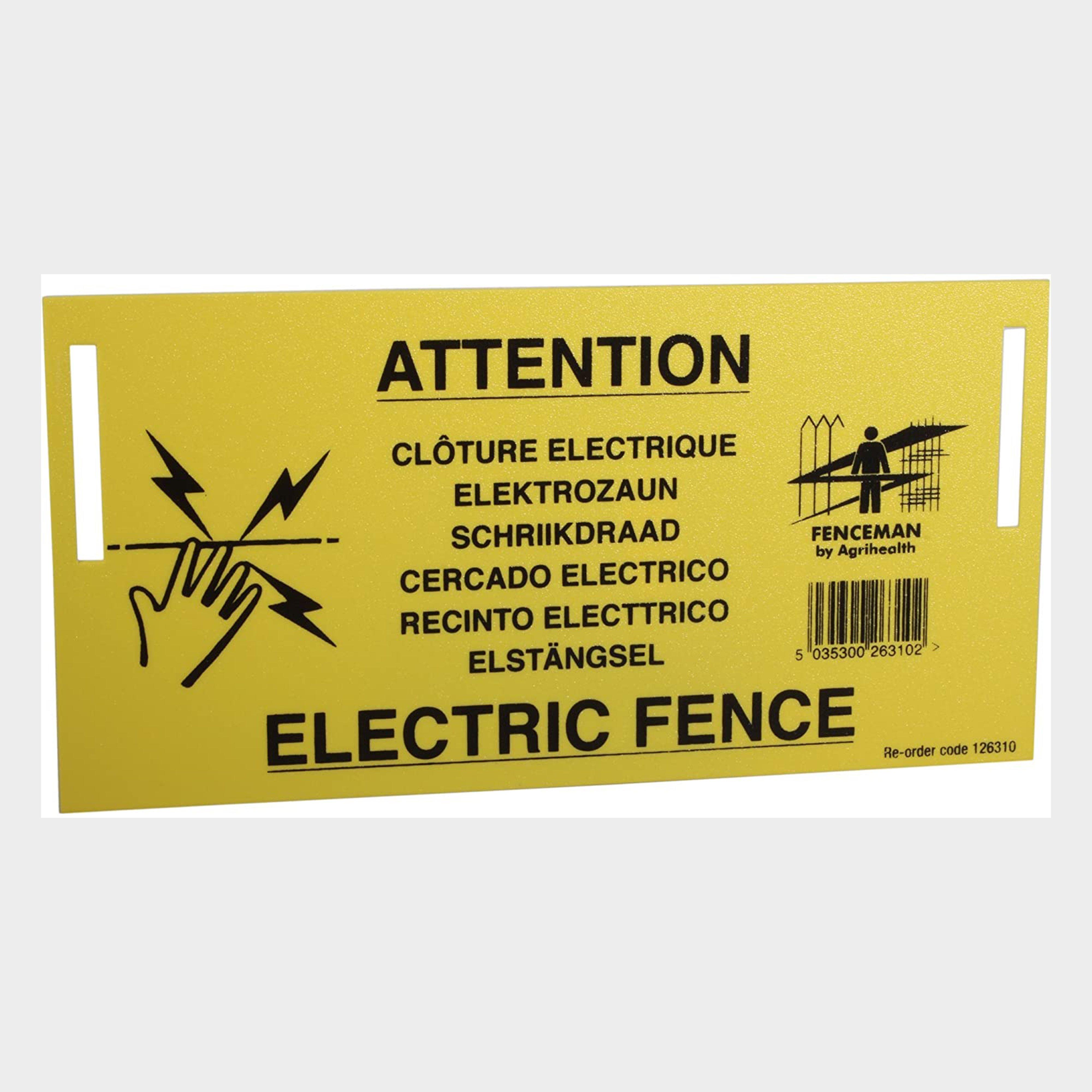 Image of Fenceman Warning Sign, Yellow