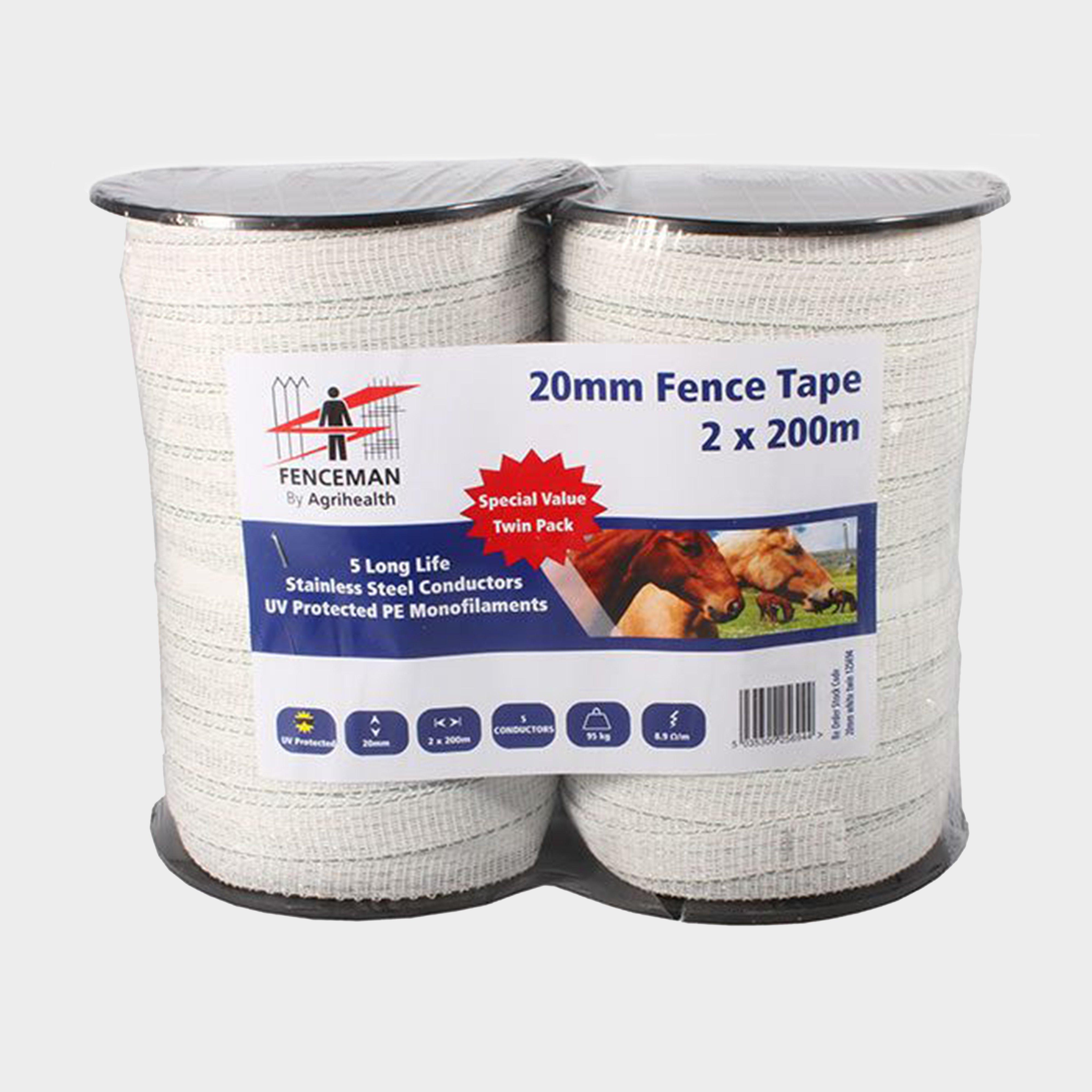  Fenceman Electric Tape Twin Pack, White