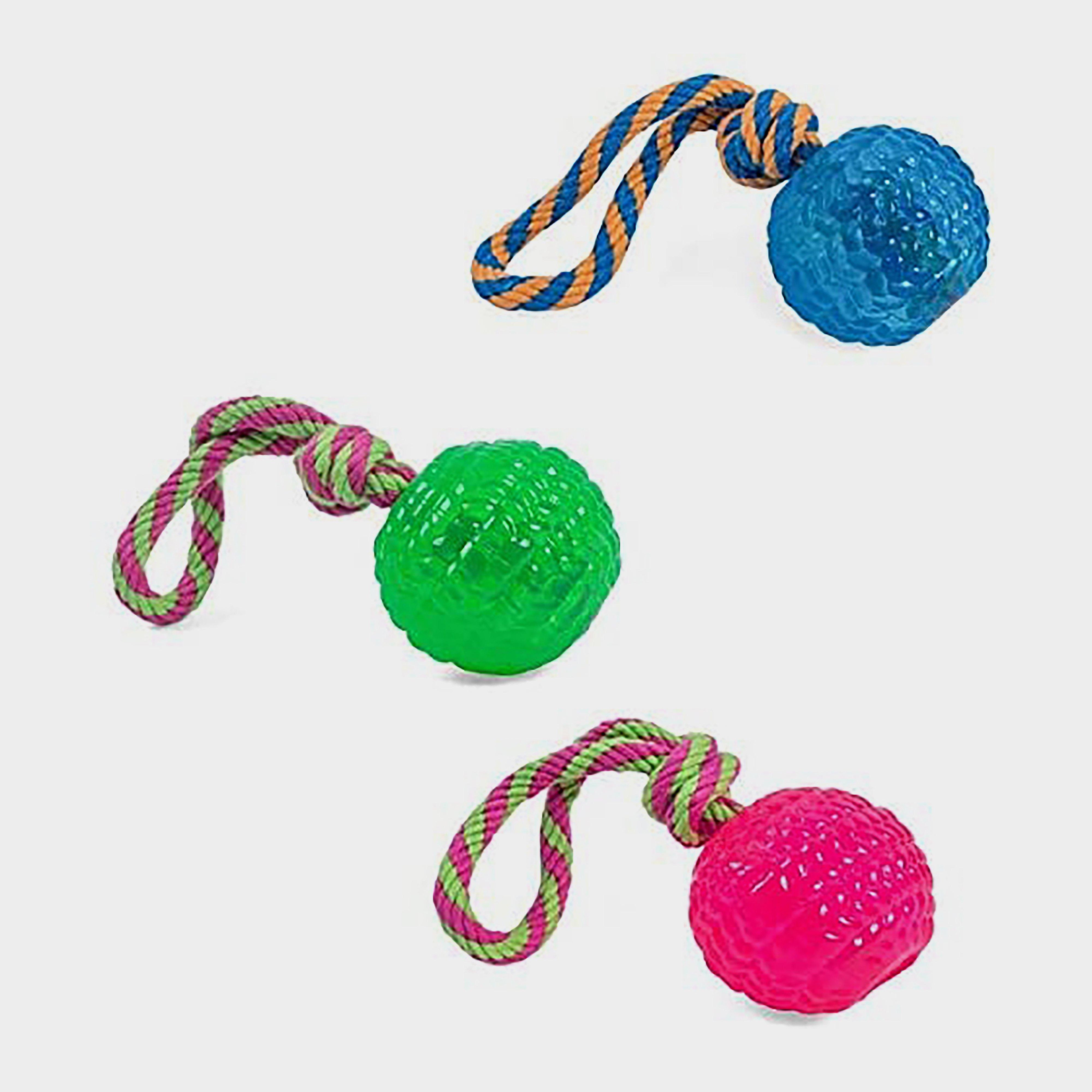 Petface Toyz Rope Bouncy Ball, Multi Coloured