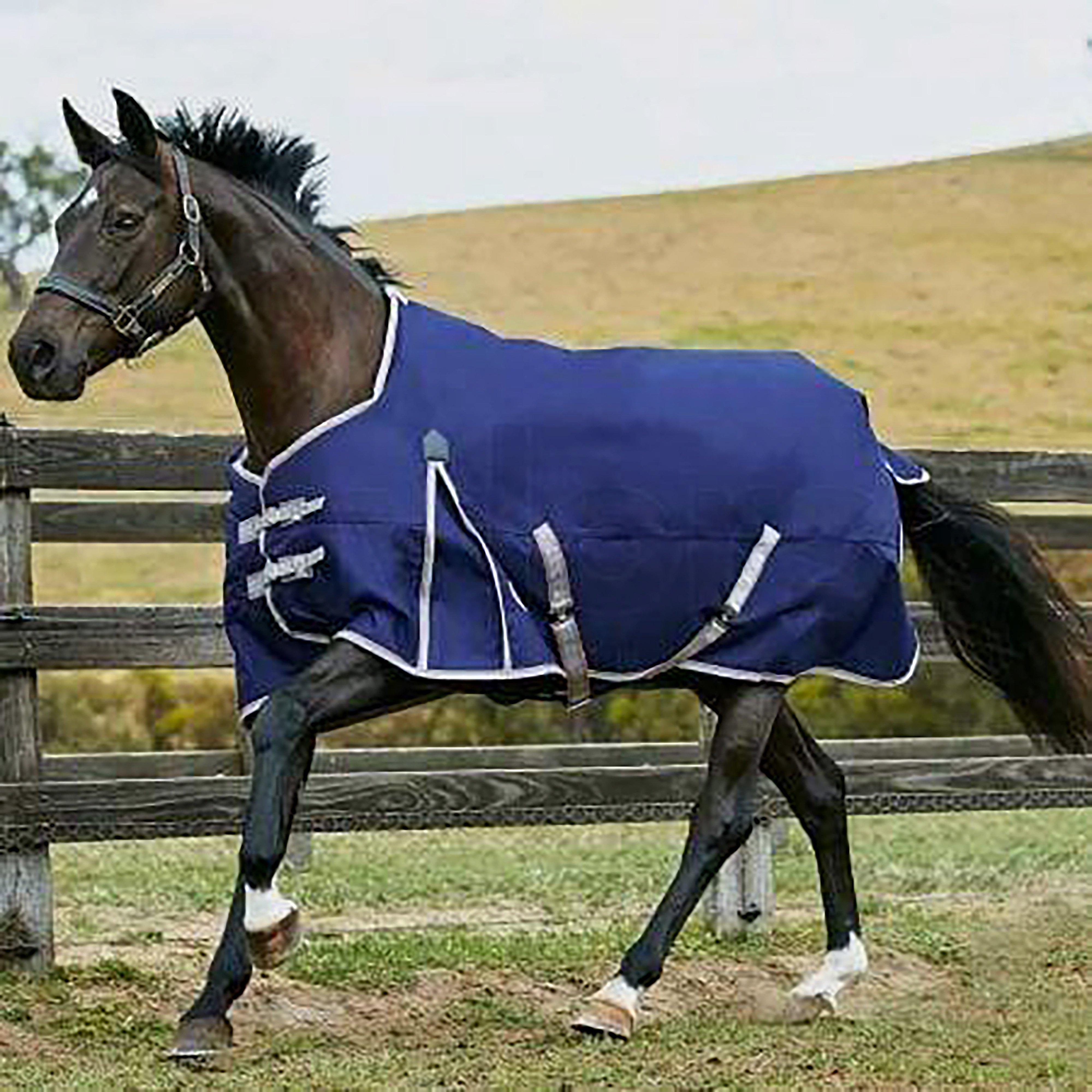 Image of WeatherBeeta ComFiTec Essential 0g Lite Weight Standard Neck Turnout Rug, Navy