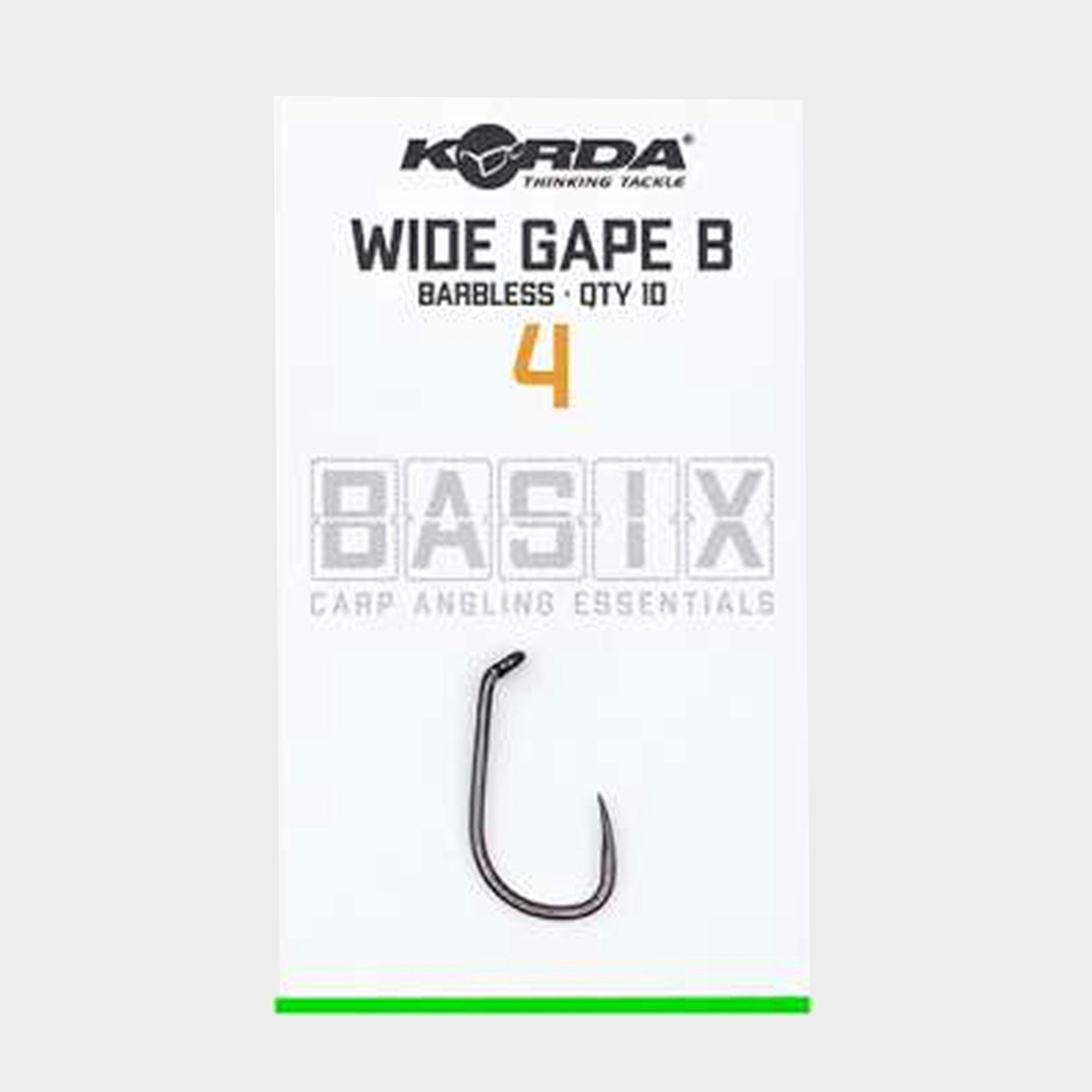 Image of Korda Basix Wide Gape Size 4 Barbless, Black