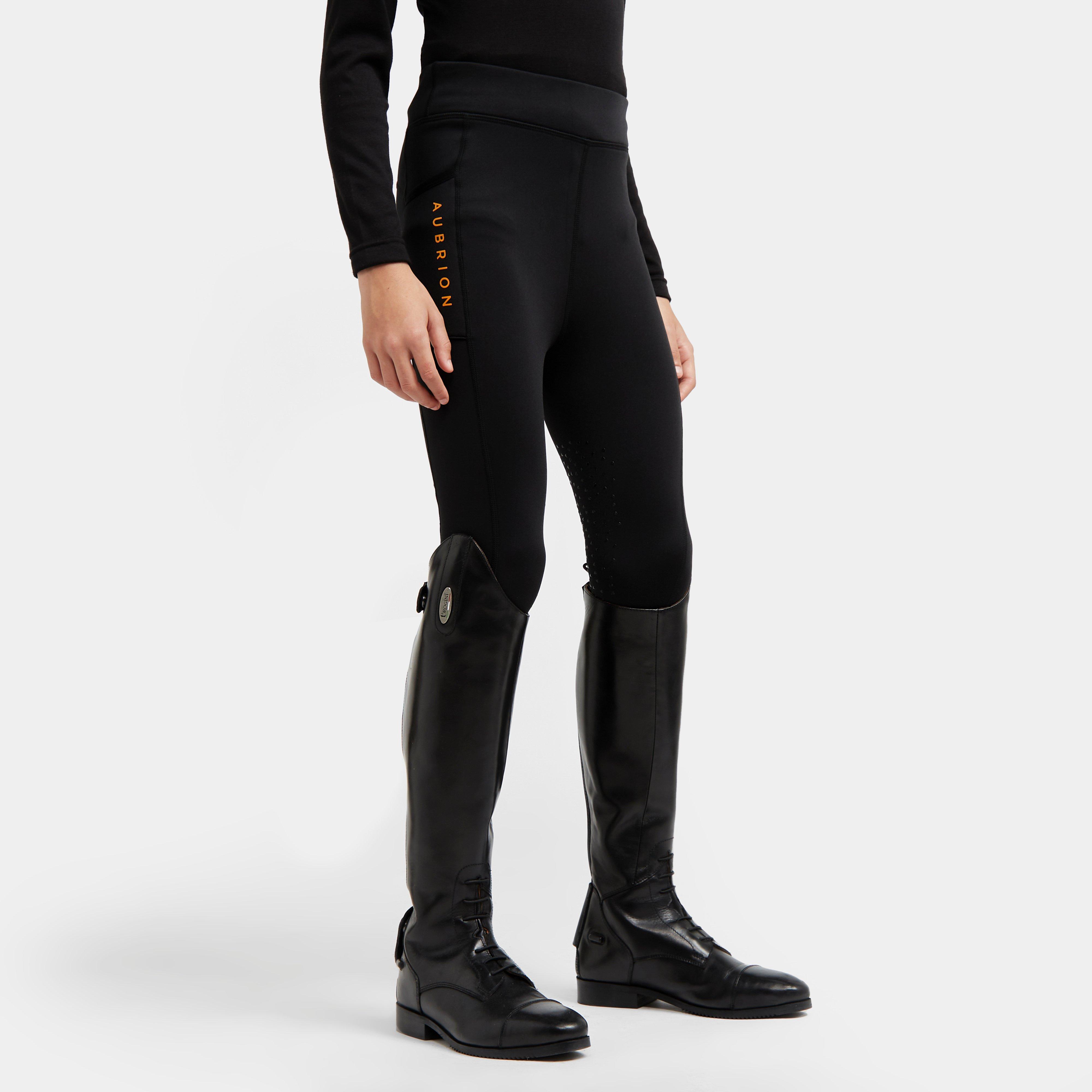 Image of Aubrion Kids Porter Winter Fleece Lined Tights, Black