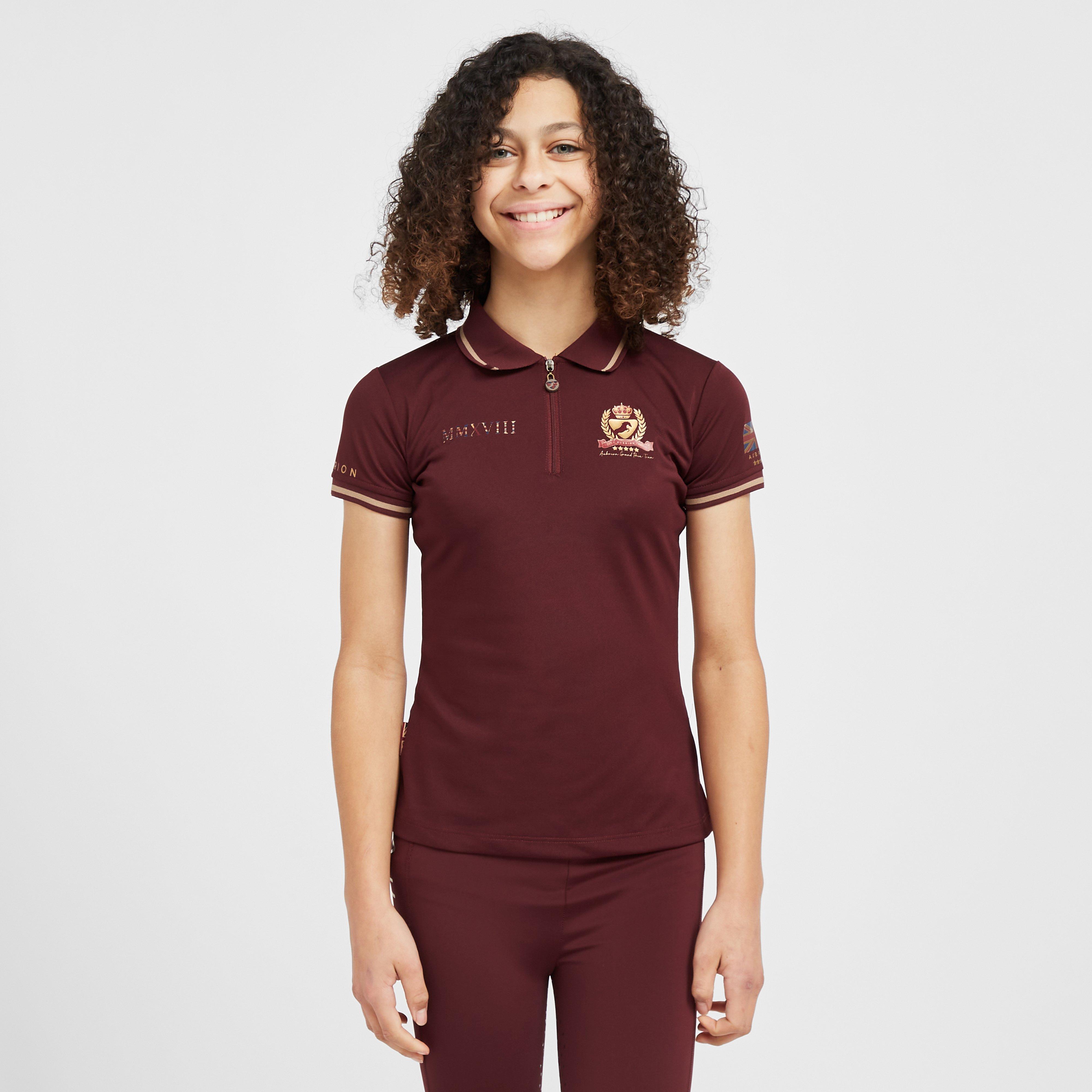 Image of Aubrion Childs Team Tech Polo Shirt Burgundy, Red