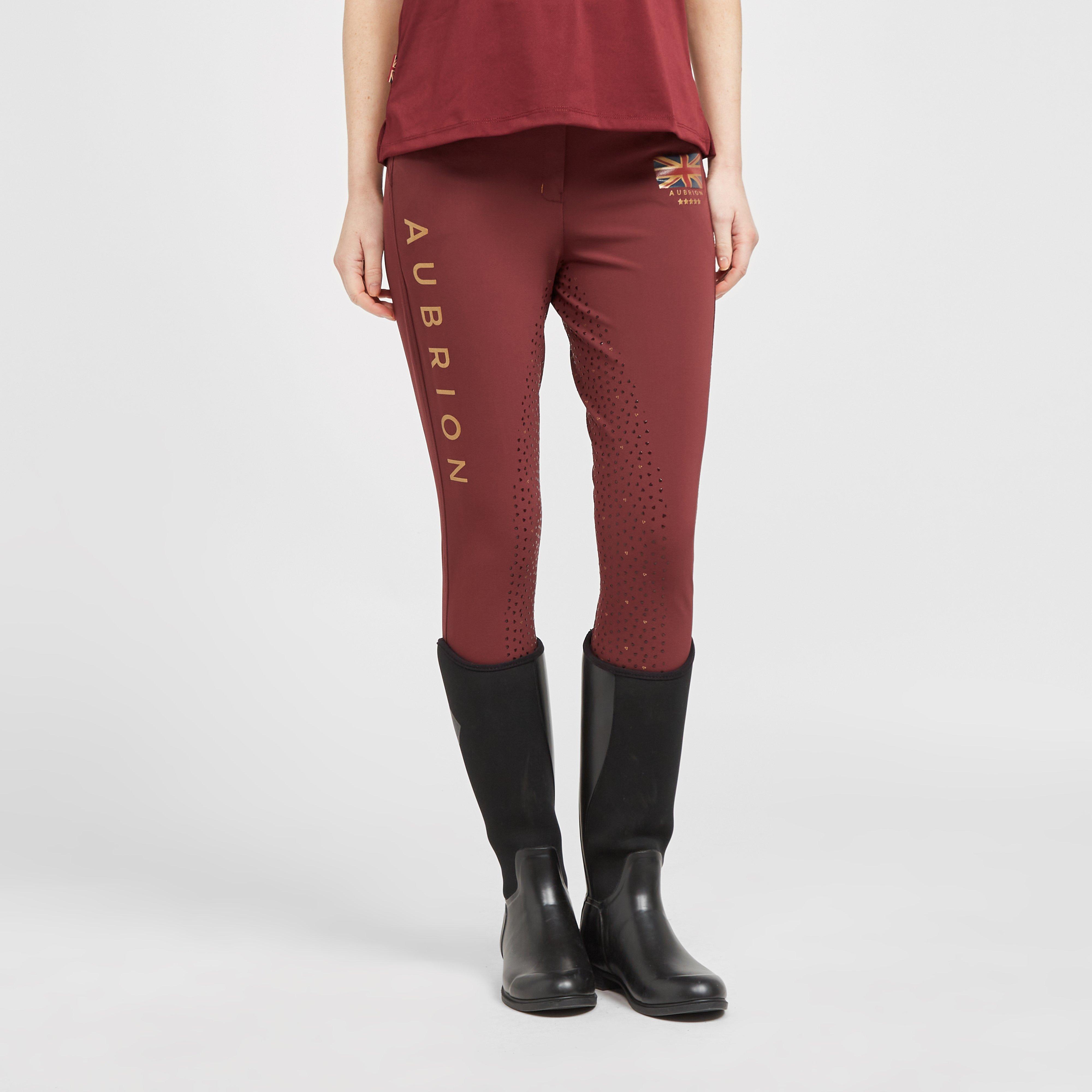  Aubrion Team Breeches Burgundy, Red