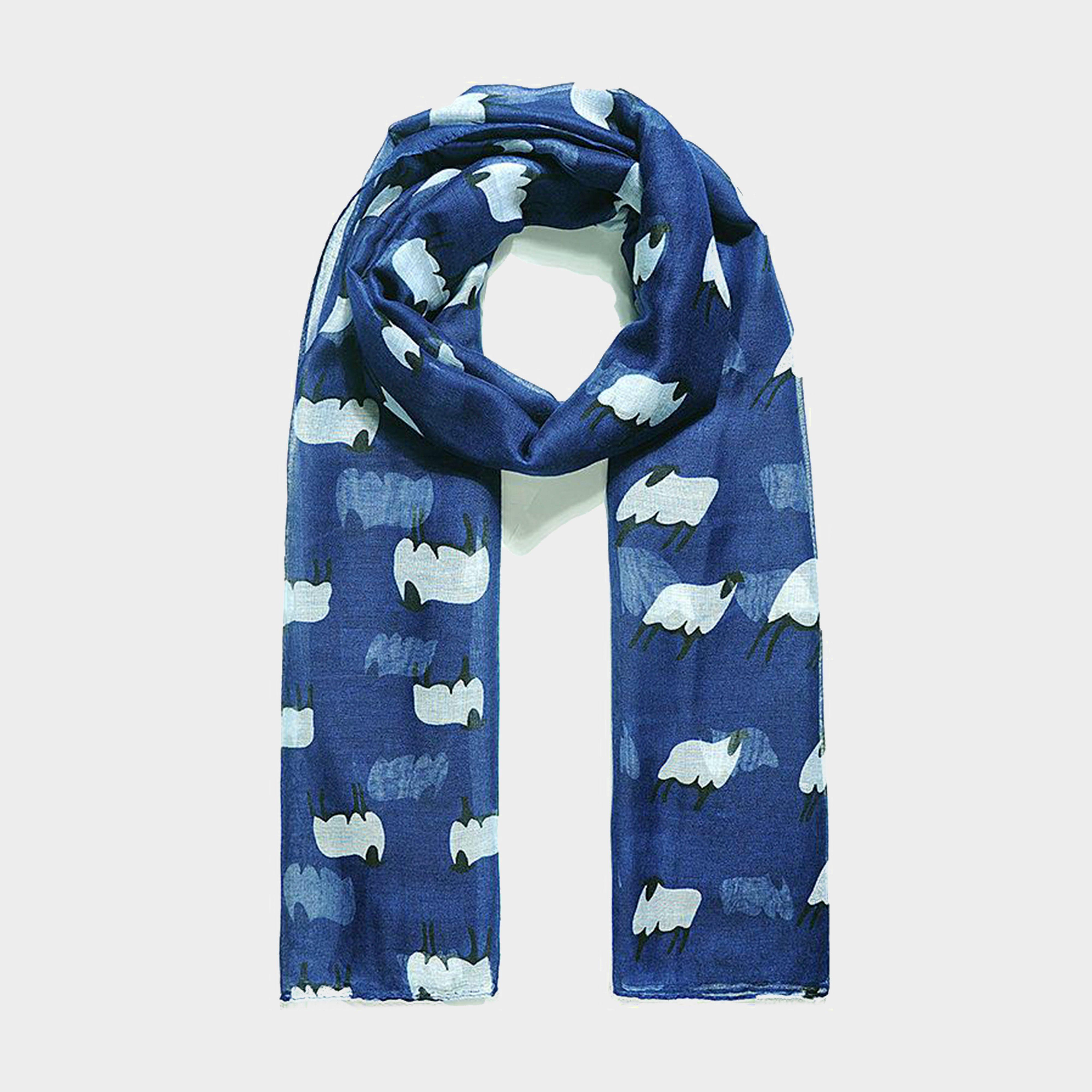 Image of Comodo Sheep Print Scarf Navy, Navy