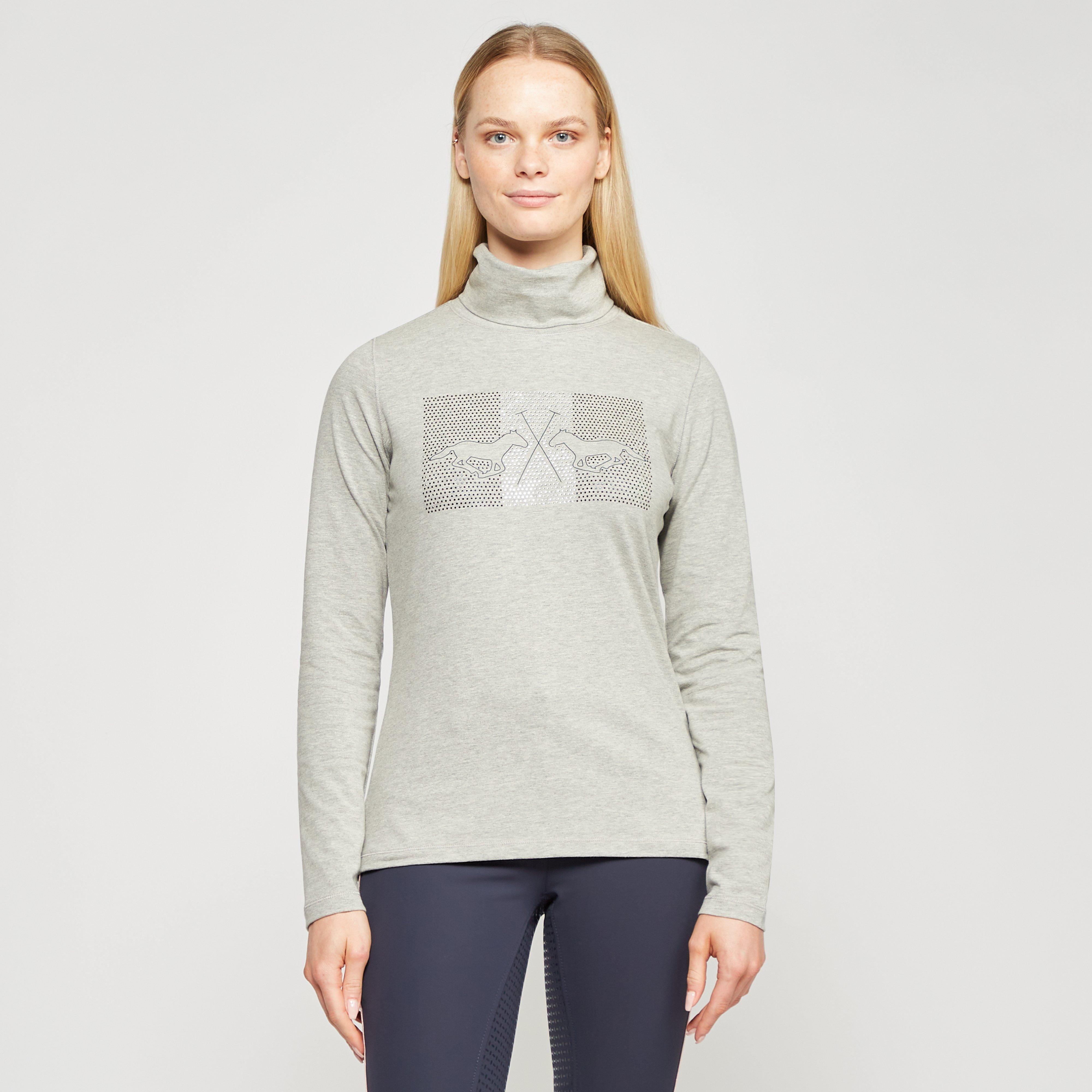  HV Polo Ladies Cecile Long Sleeve Top Grey Heather