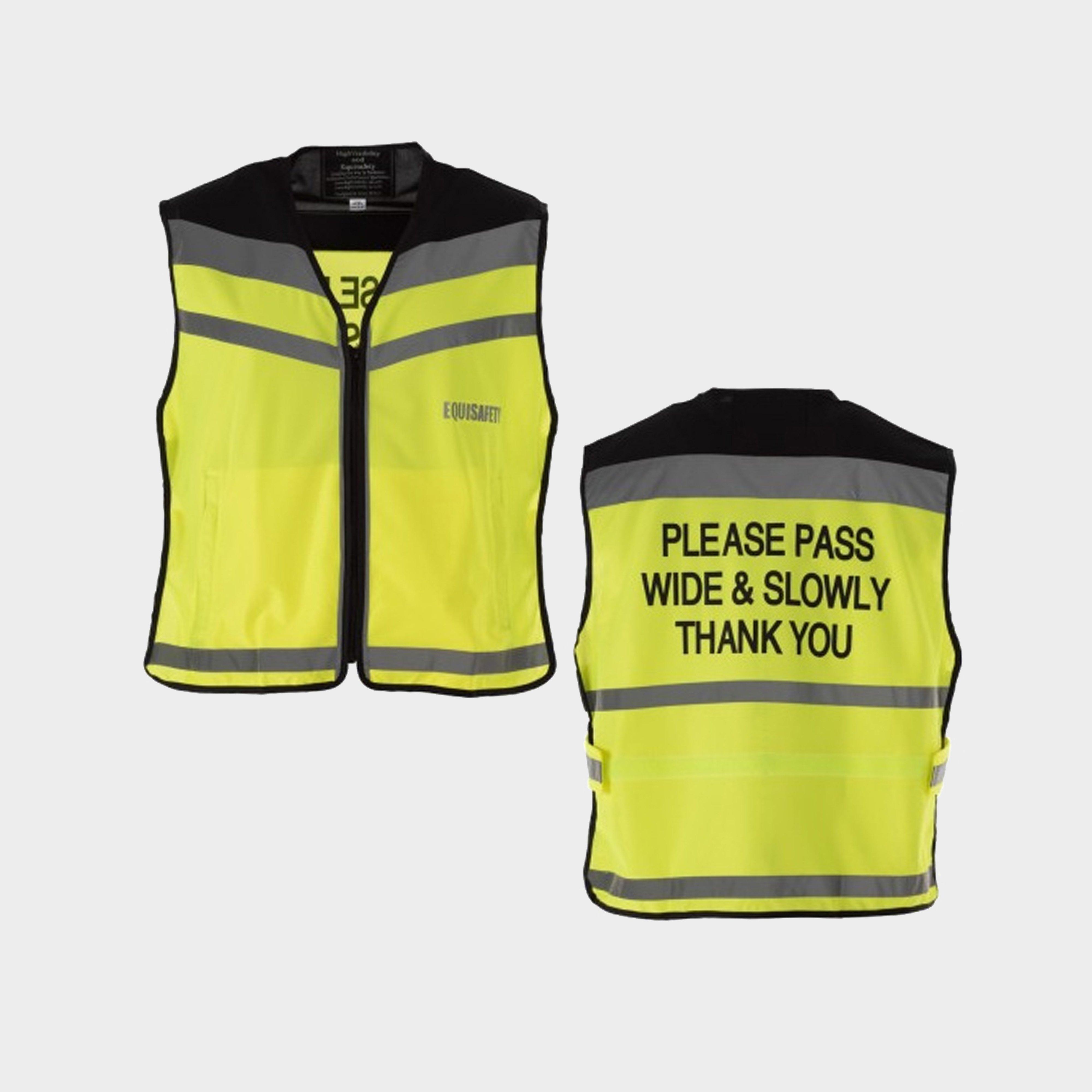 Image of Equisafety Please Pass Wide & Slow Air Waistcoat Yellow, Yellow