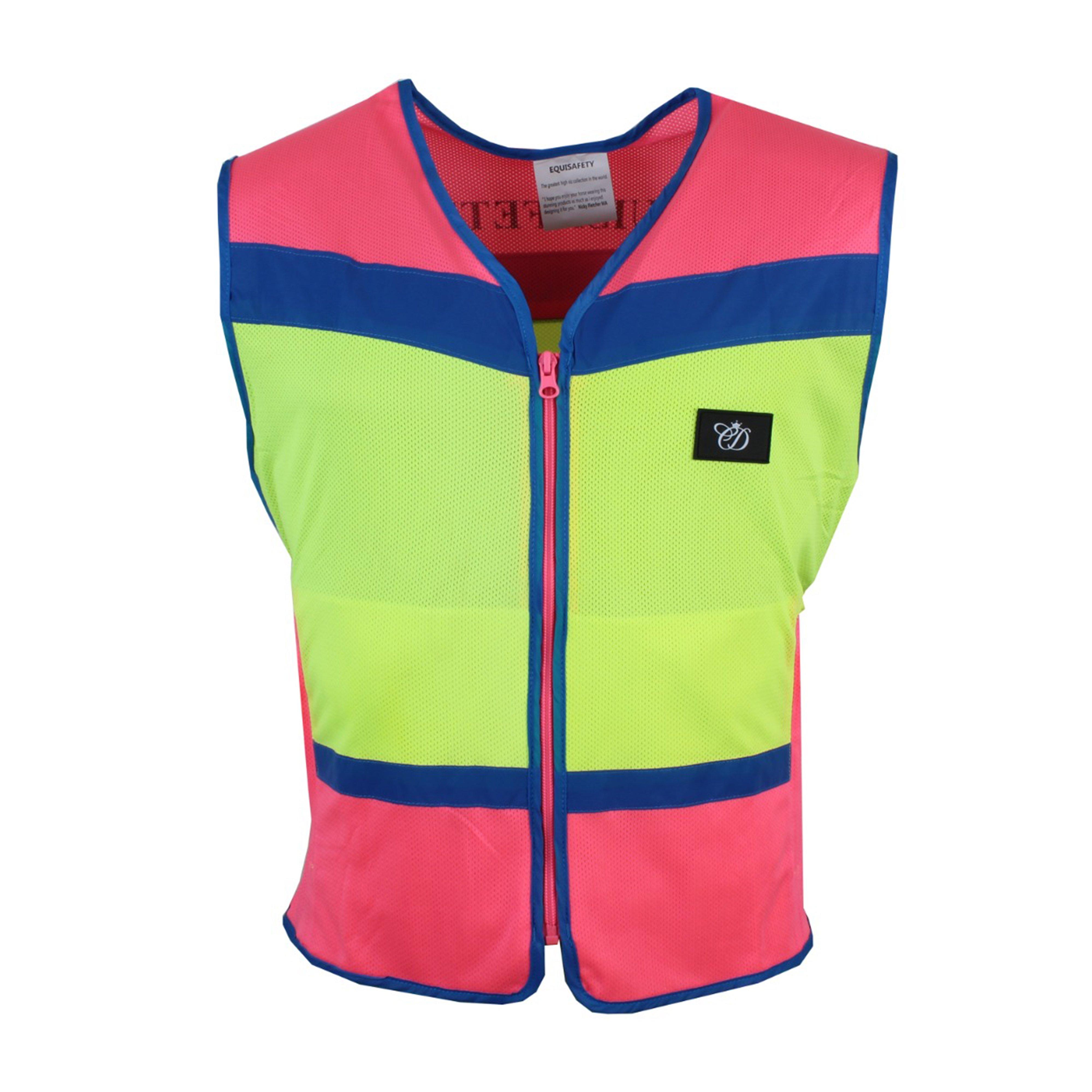  Equisafety Charlotte Dujardin Multi-Coloured Waistcoat Pink/Yellow, Pink