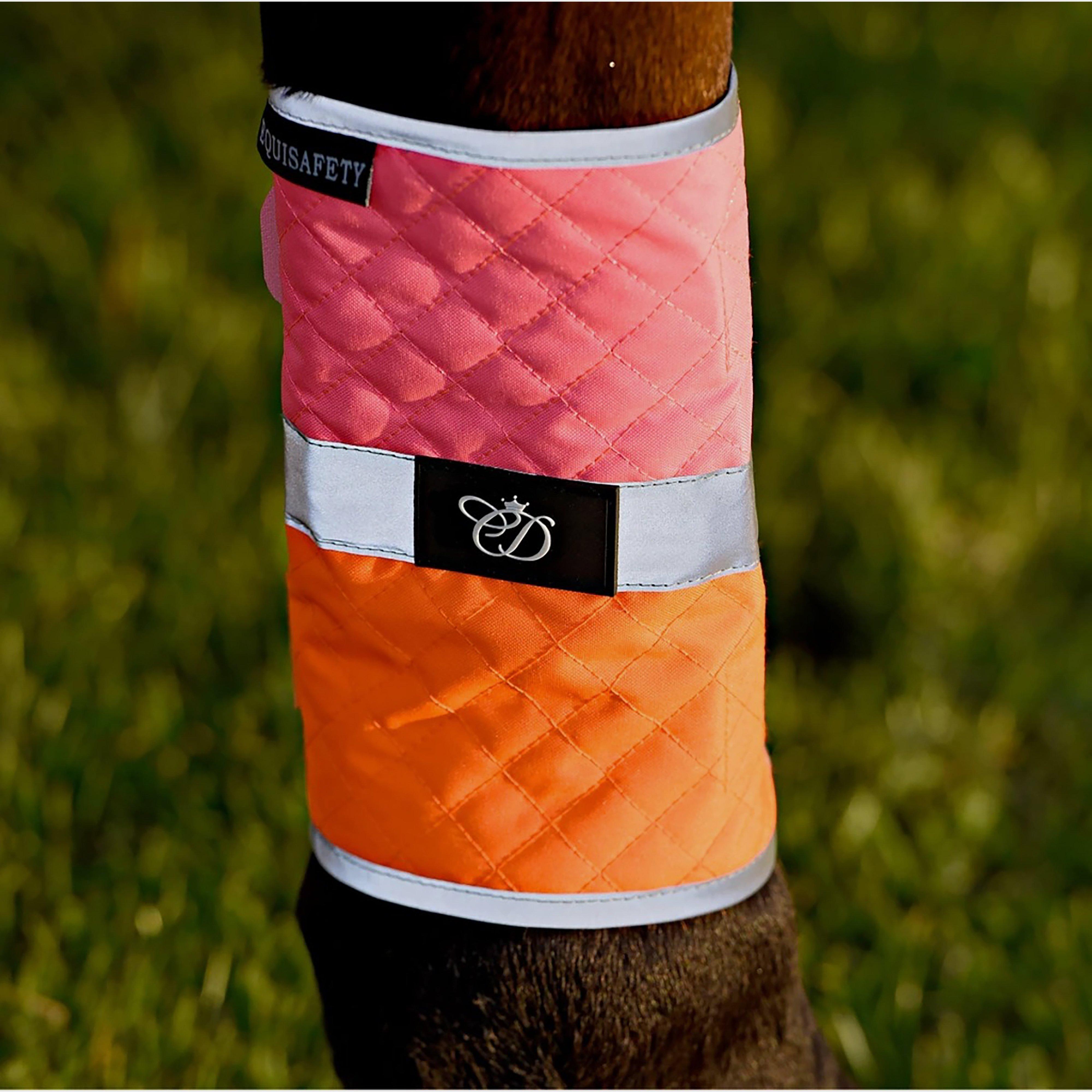 Image of Equisafety Charlotte Dujardin Multi-Coloured Horse Boots Pink/Orange, Pink