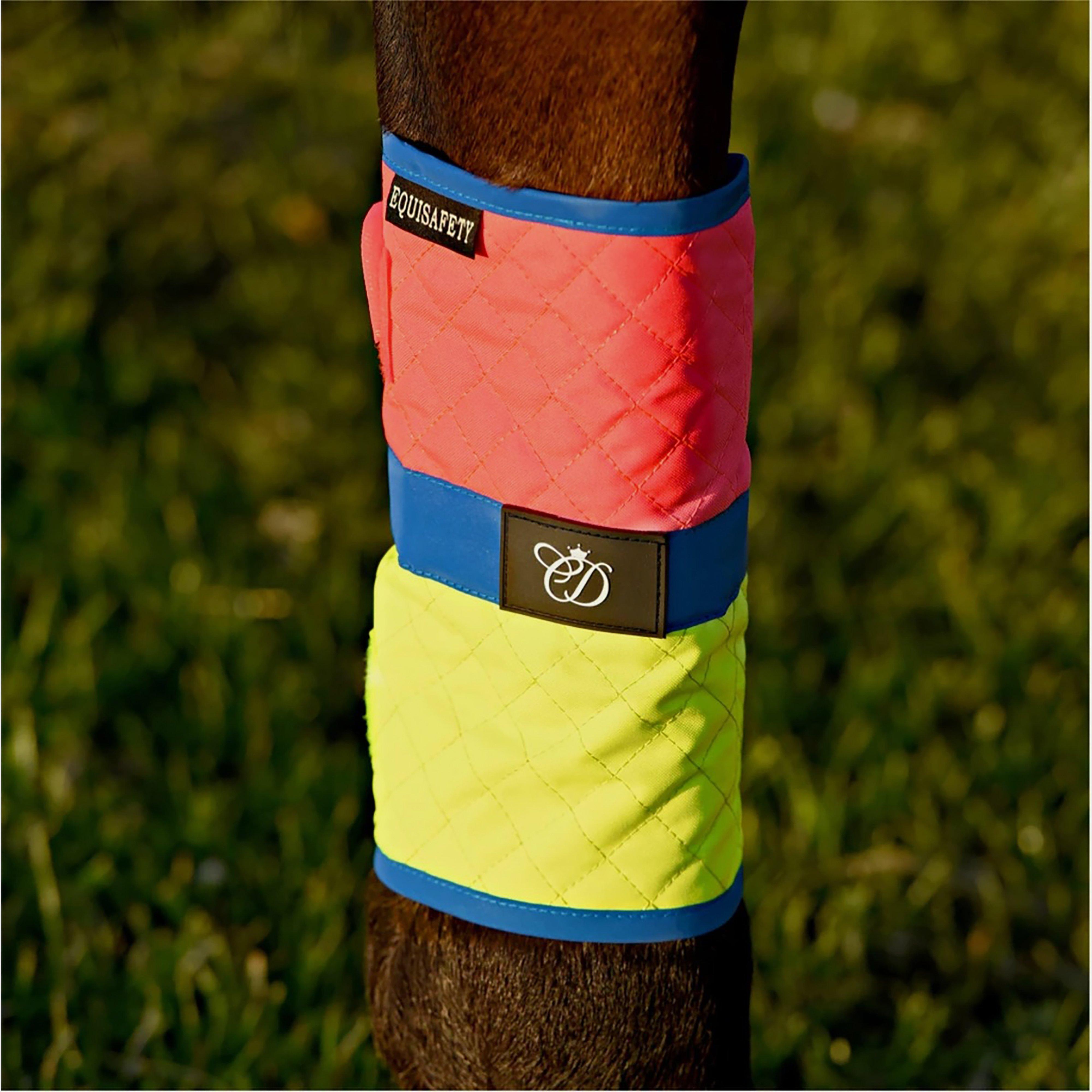 Image of Equisafety Charlotte Dujardin Multi-Coloured Horse Boots Pink/Yellow, Yellow