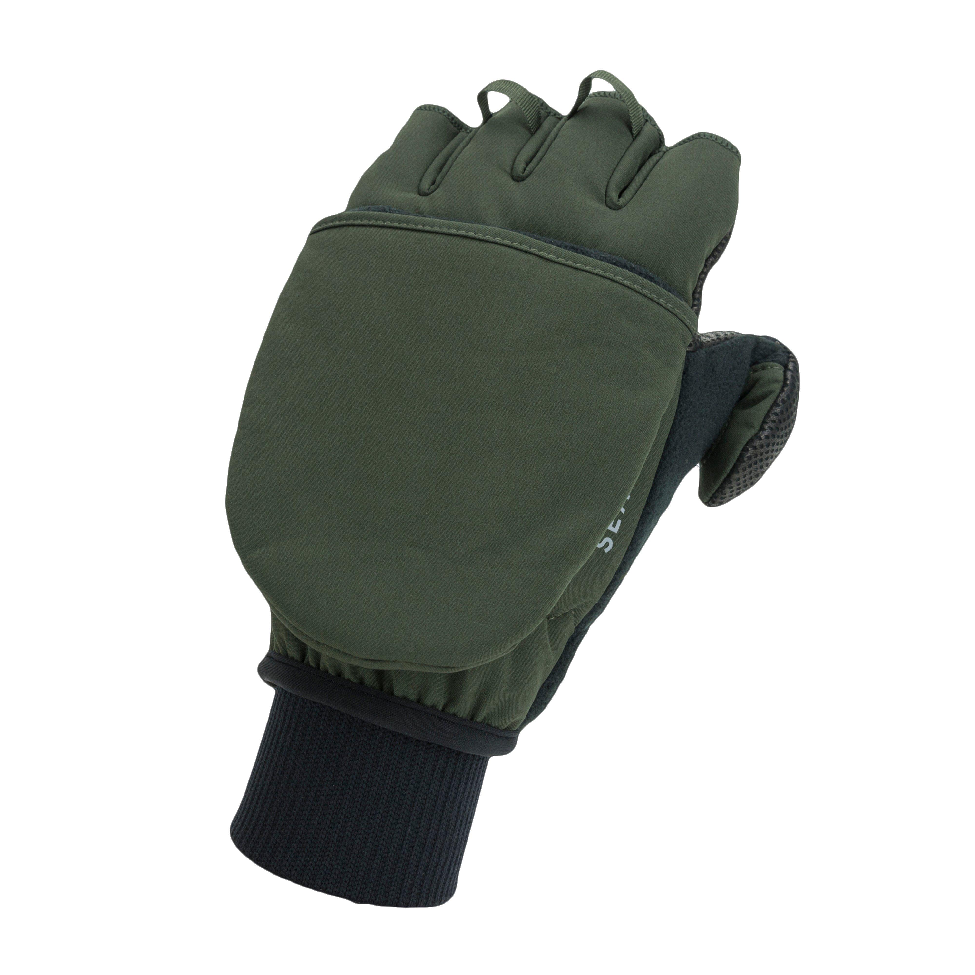 Windproof Cold Weather Convertible Mitts Green