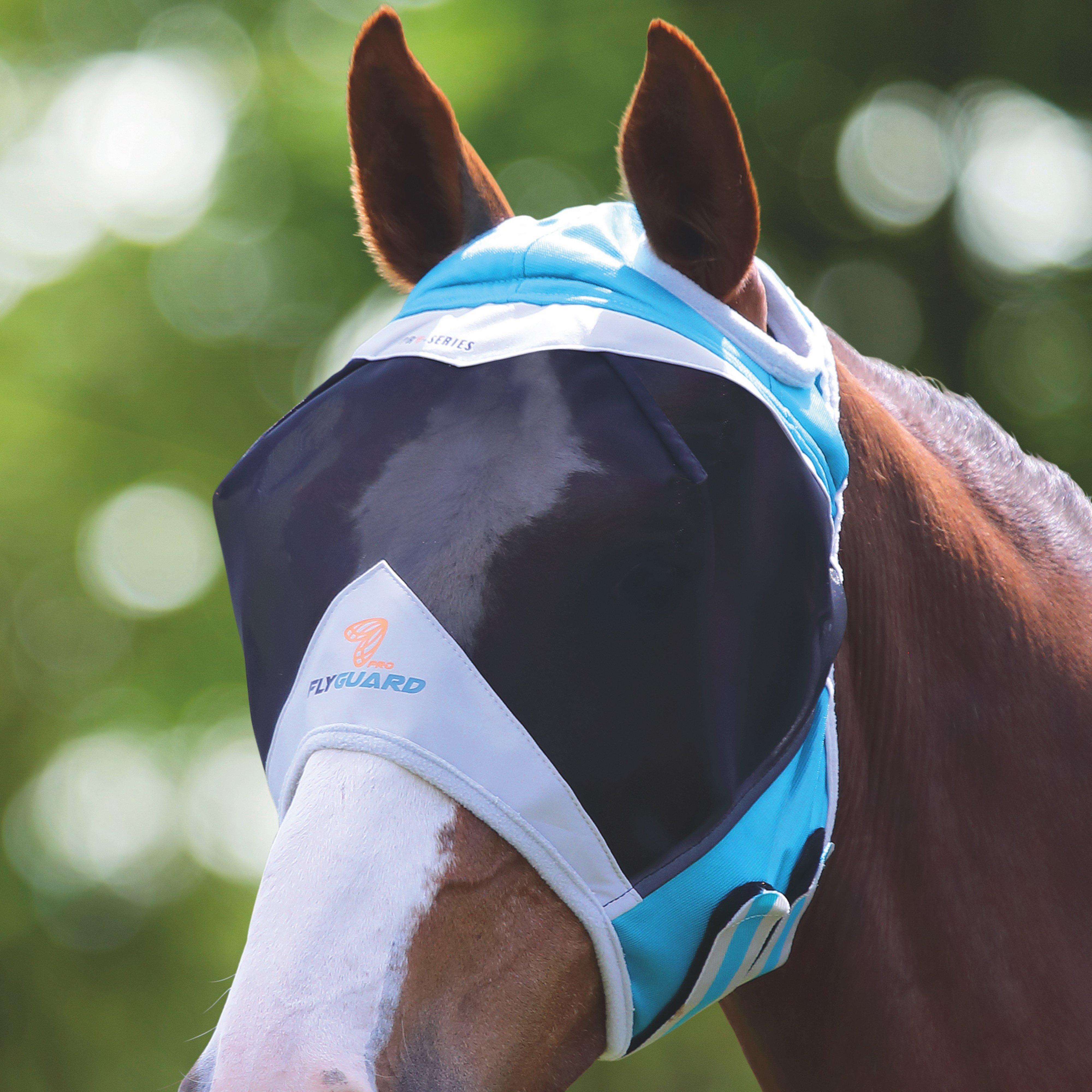 Image of Shires Fine Mesh Fly Mask With Ear Holes, Green