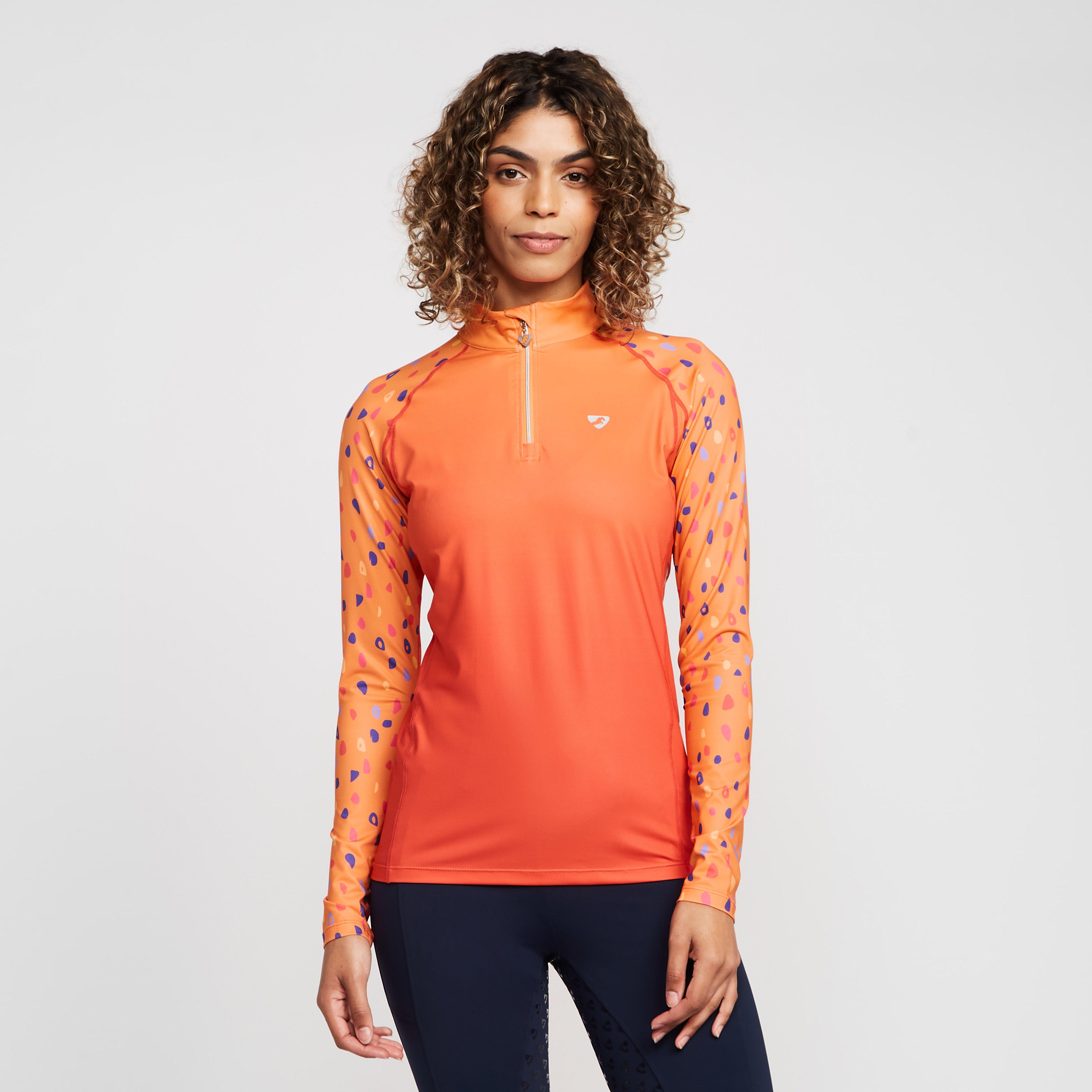 Image of Aubrion Womens Hyde Park Cross Country Shirt Orange Spot, Orange