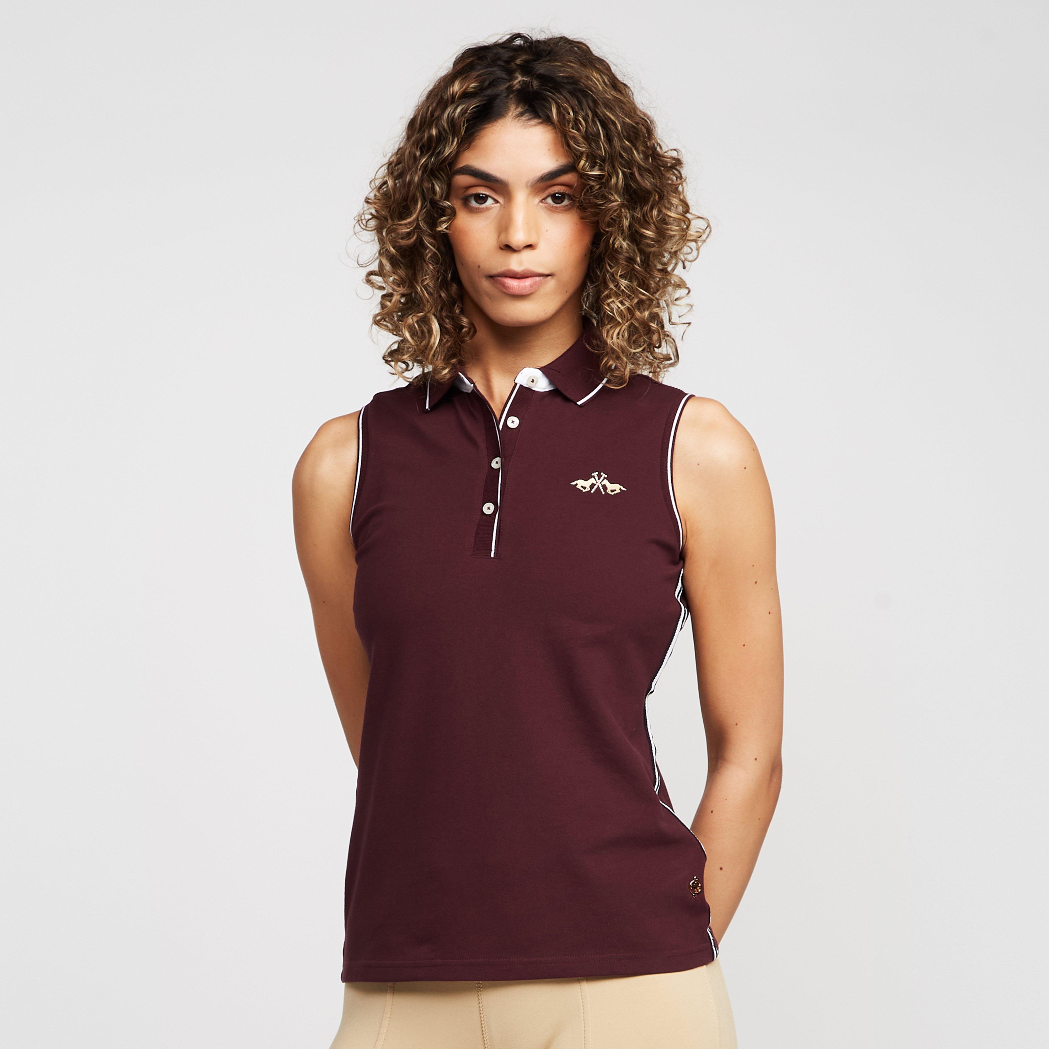 Image of HV Polo Womens Lia Sleeveless Polo Shirt Dark Berry, Purple