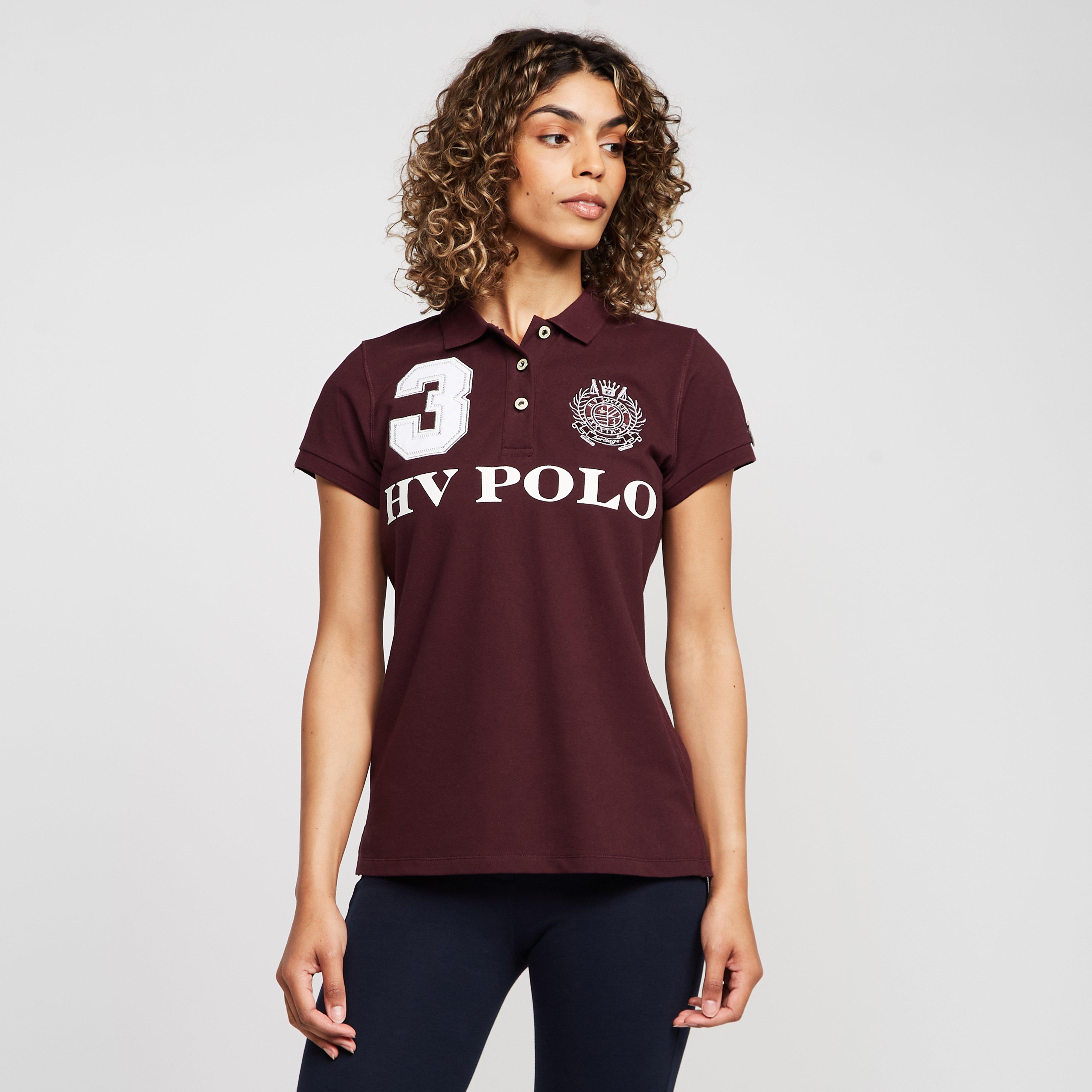 Image of HV Polo Ladies Favouritas EQ Polo Shirt Deep Berry Red, Red